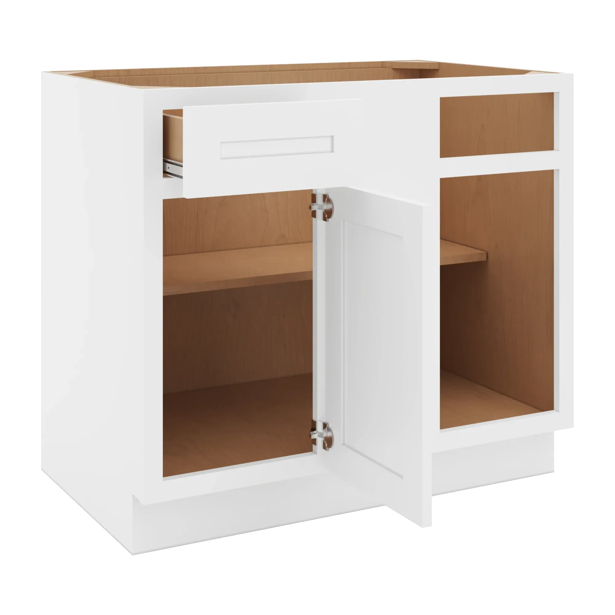 cnc luxor 5 piece white 42 to 45 w x 34 1 2 h blind base cabinet