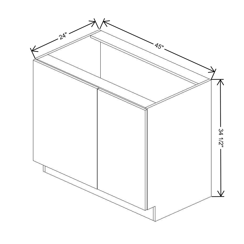 CNC Concord Richmond White 45 To 48" W X 34 1/2" H Full Height Blind Base Cabinet