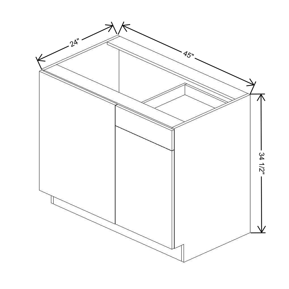 CNC Classic Broadway Graphite 45 To 48" W X 34 1/2" H Blind Base Cabinet