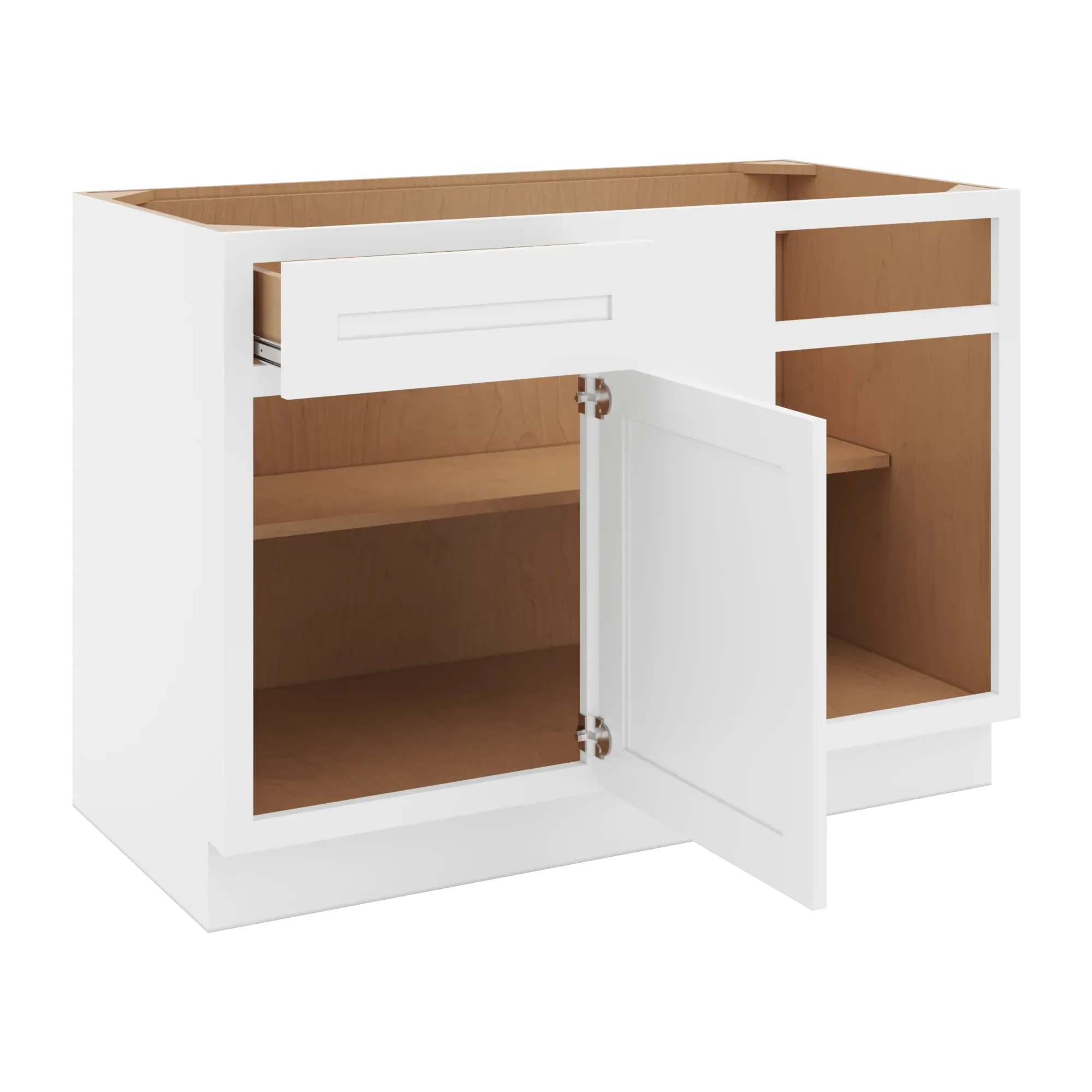 cnc luxor 5 piece white 48 to 51 w x 34 1 2 h blind base cabinet