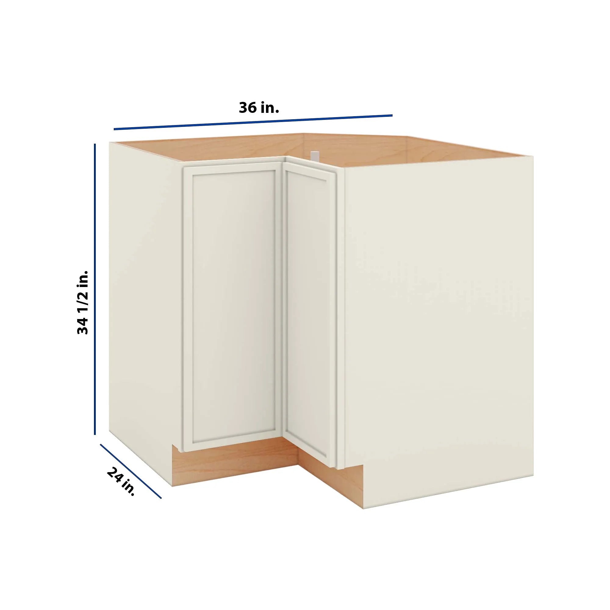 Modernform Cabinet Slim Dove White 36" W X 34 1/2" H X 24" D Lazy Susan Base Cabinet