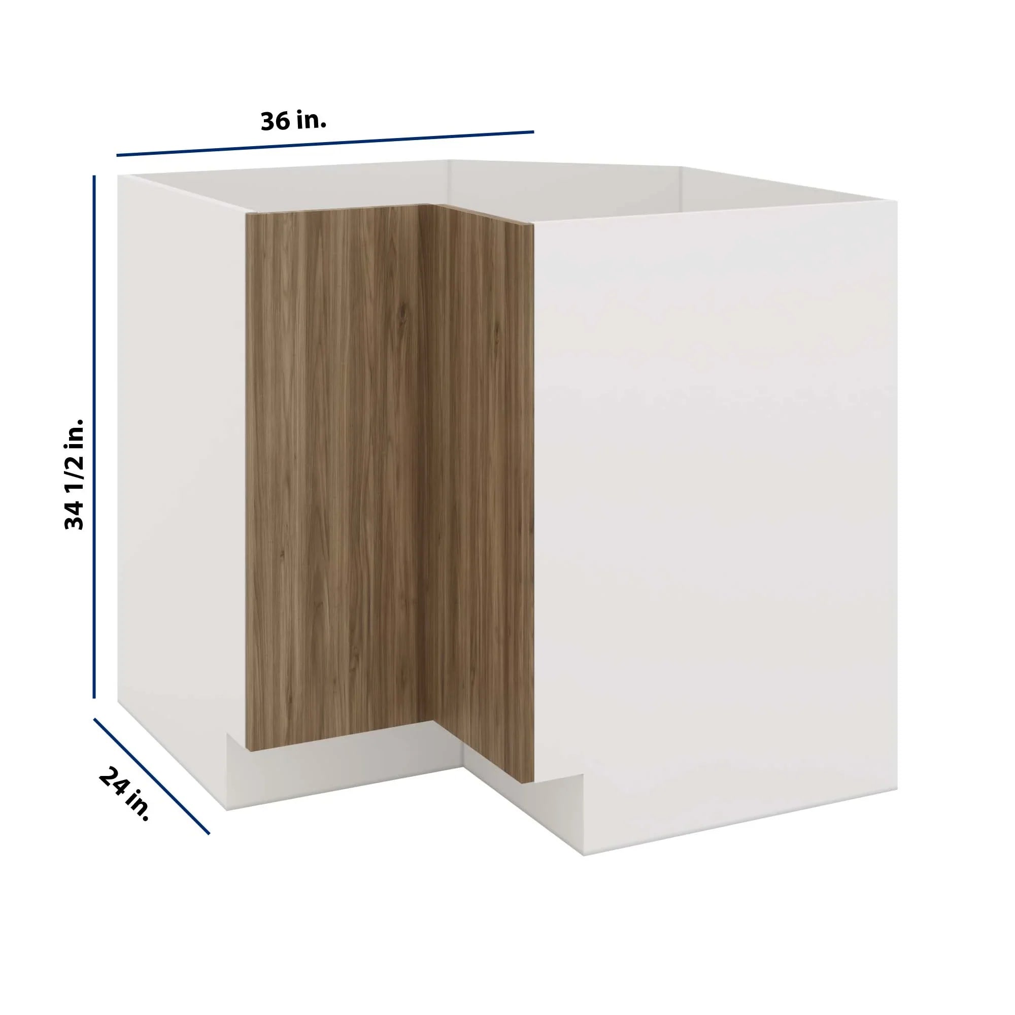 Modernform Cabinet Walnut 36" W X 34 1/2" H X 24" D Base Diagonal Corner w/Lazy Susan Cabinet