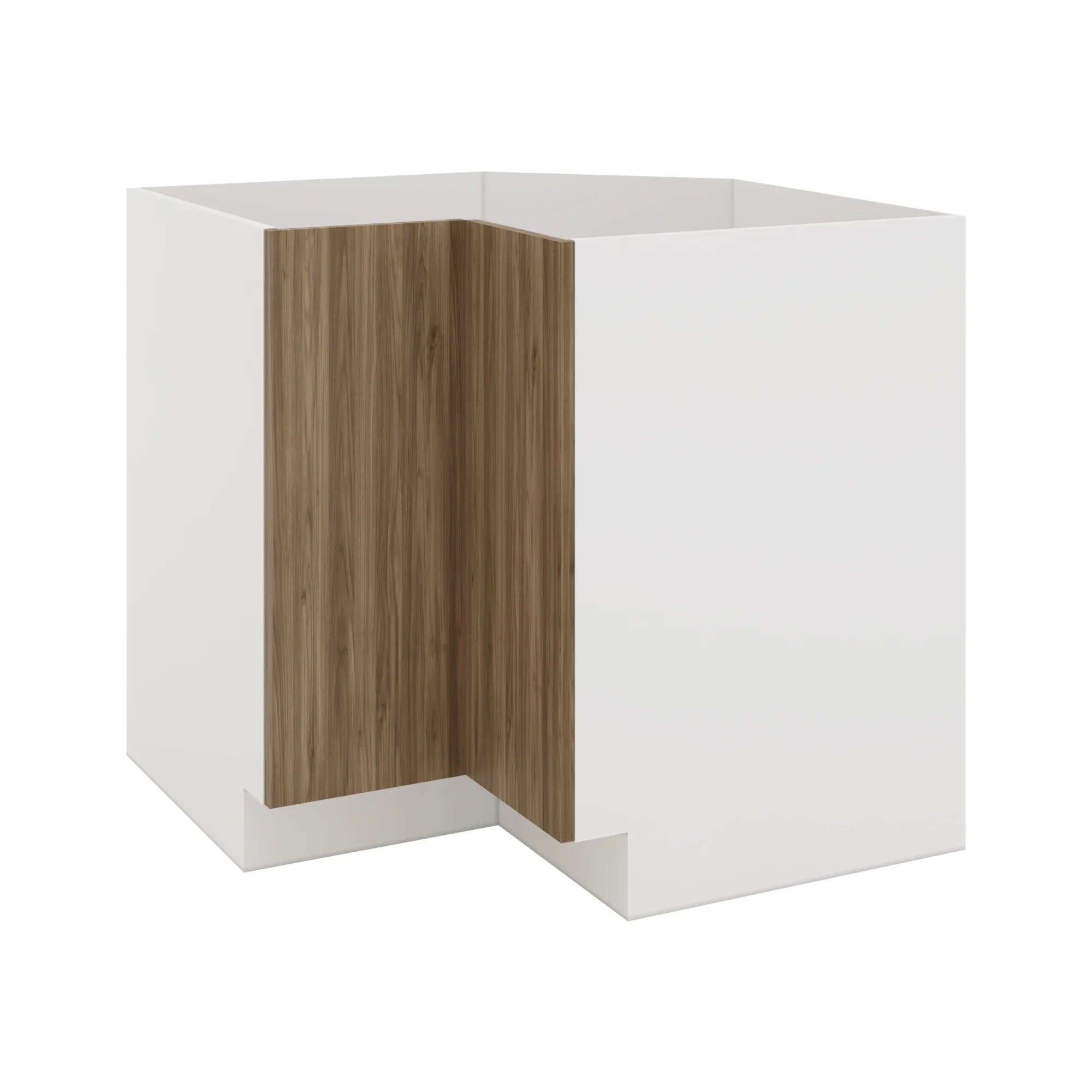 Modernform Cabinet Walnut 36" W X 34 1/2" H X 24" D Base Diagonal Corner w/Lazy Susan Cabinet