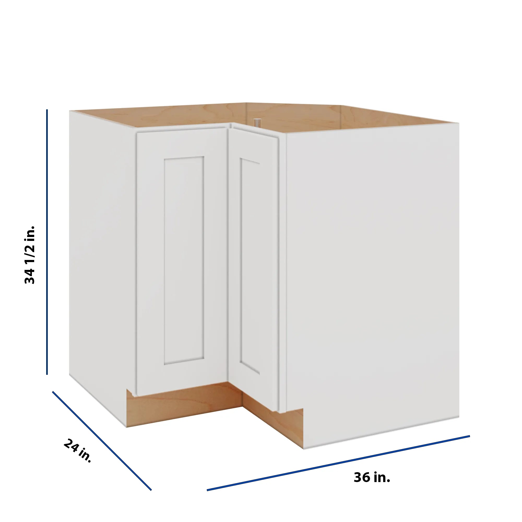Modernform Cabinet White Shaker 36" W X 34 1/2" H X 24" D Lazy Susan Base Cabinet