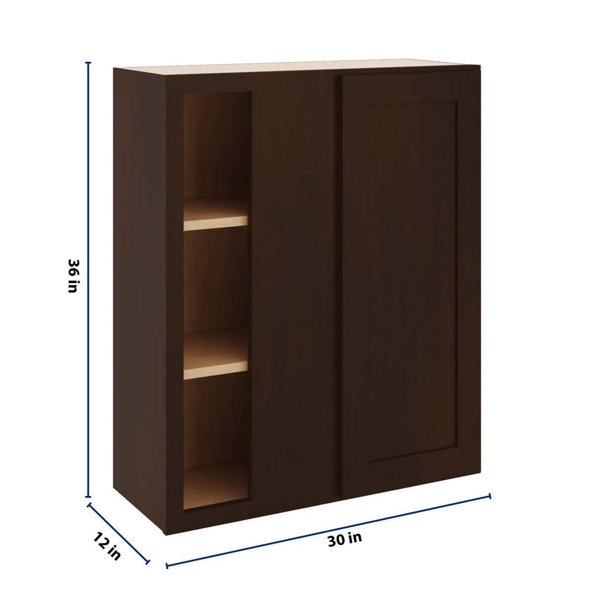 CNC Luxor 5-Piece Espresso 30 To 33" W X 36" H Blind Wall Cabinet