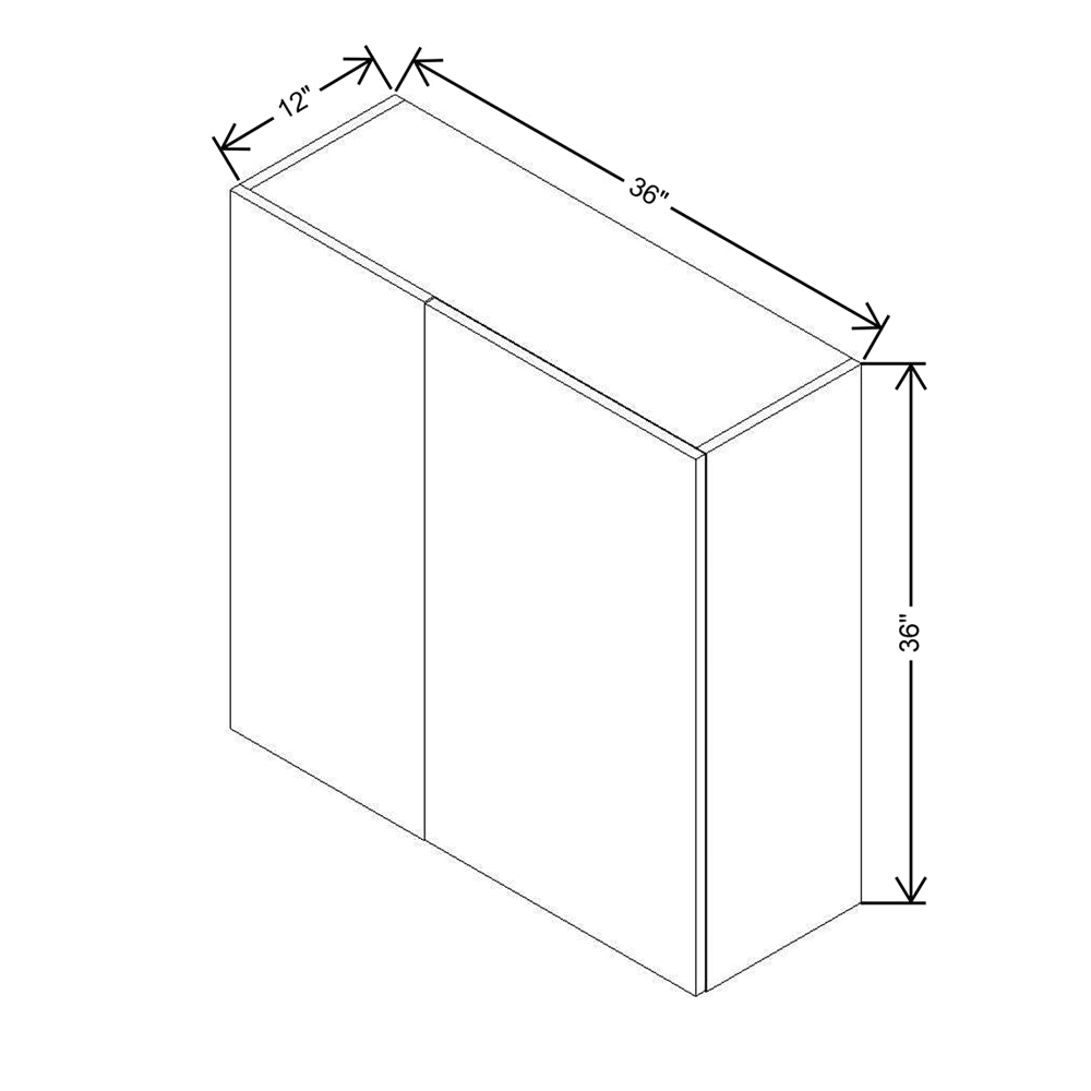CNC Concord Richmond White 36 To 39" W X 36" H Double Door Blind Wall Cabinet