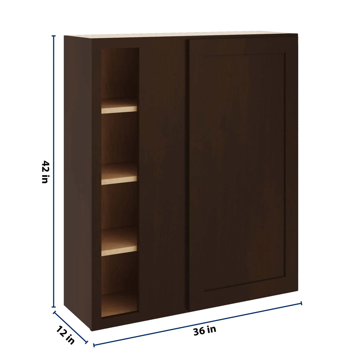 CNC Luxor 5-Piece Espresso 36 To 39" W X 42" H Blind Wall Cabinet