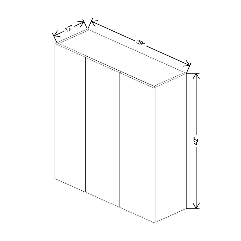 CNC Country Oak Honey 39 To 42" W X 42" H Double Door Blind Wall Cabinet