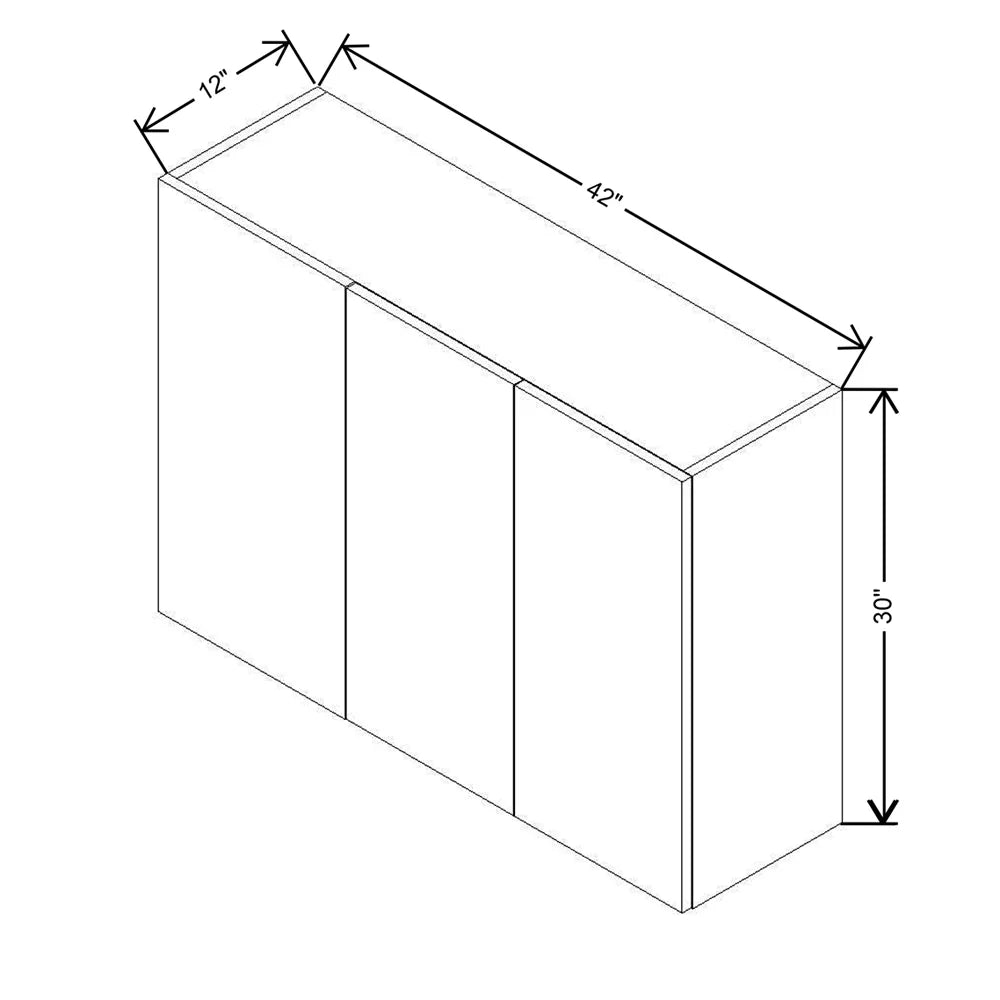 CNC Classic Milano Polar White 42 To 45" W X 30" H Double Door Blind Wall Cabinet