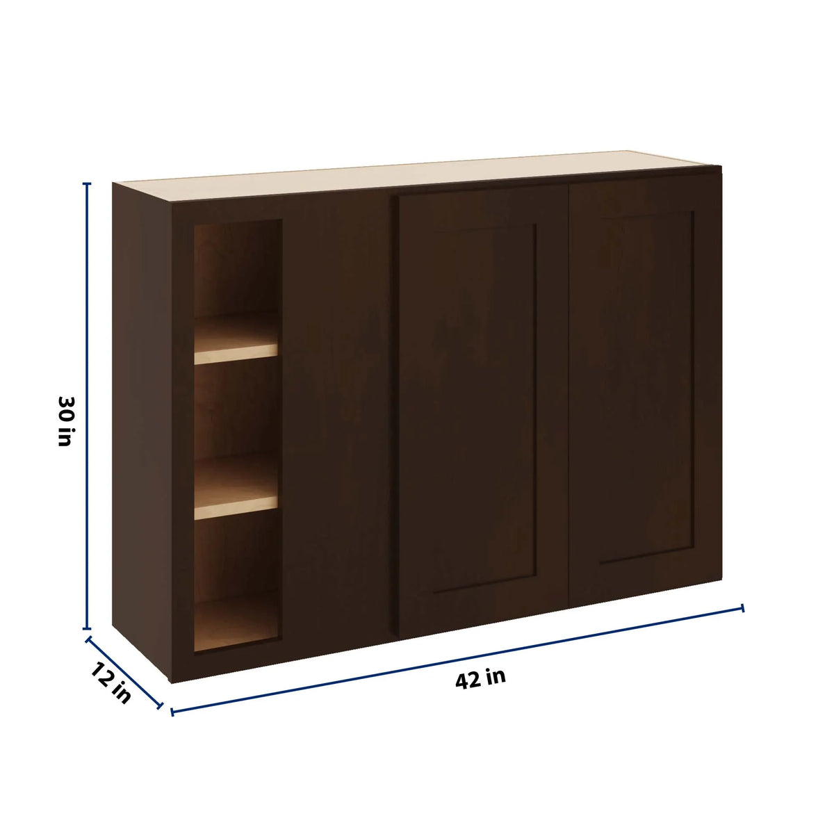 CNC Luxor 5-Piece Espresso 42 To 45" W X 30" H Blind Wall Cabinet
