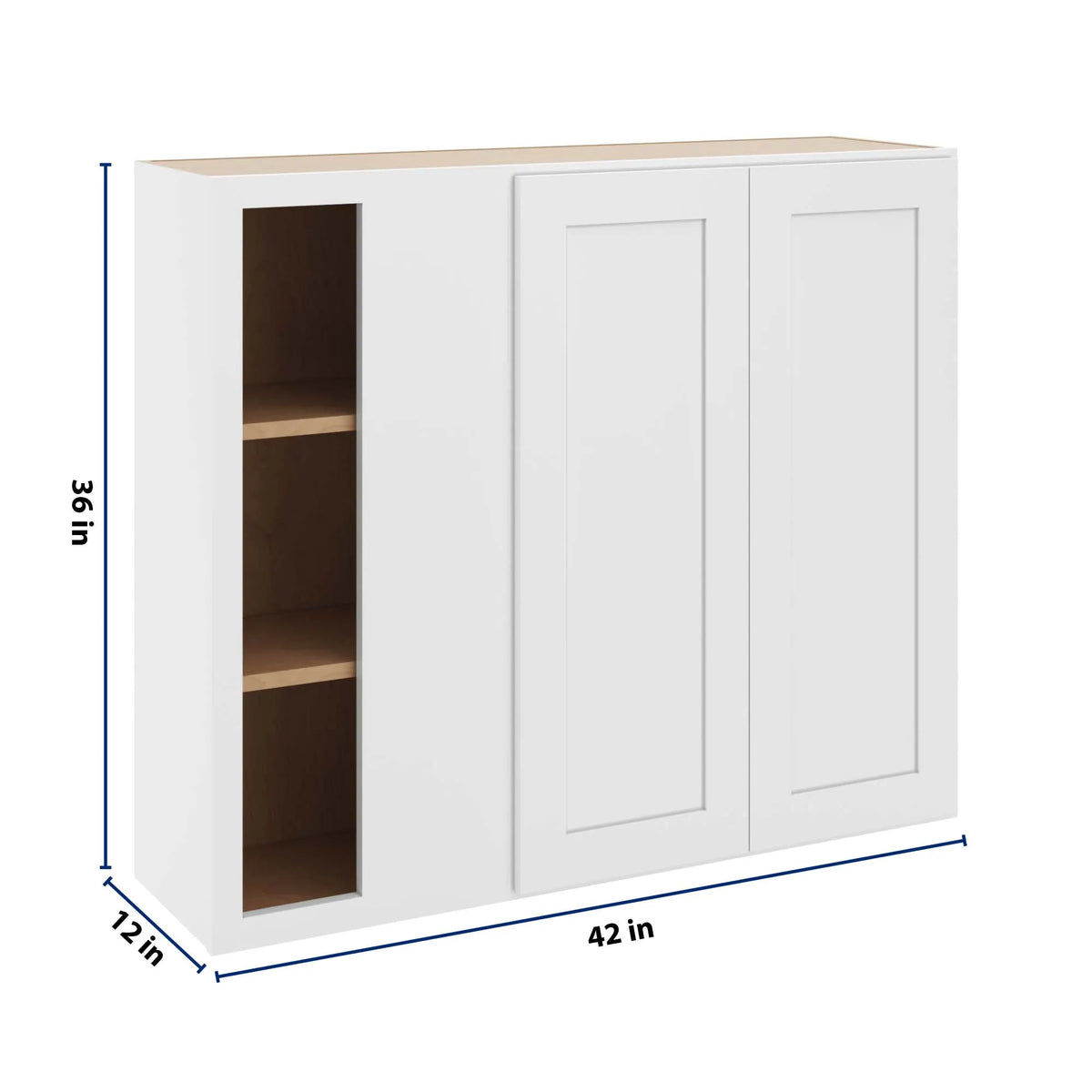 cnc luxor white 42 to 45 w x 36 h blind wall cabinet
