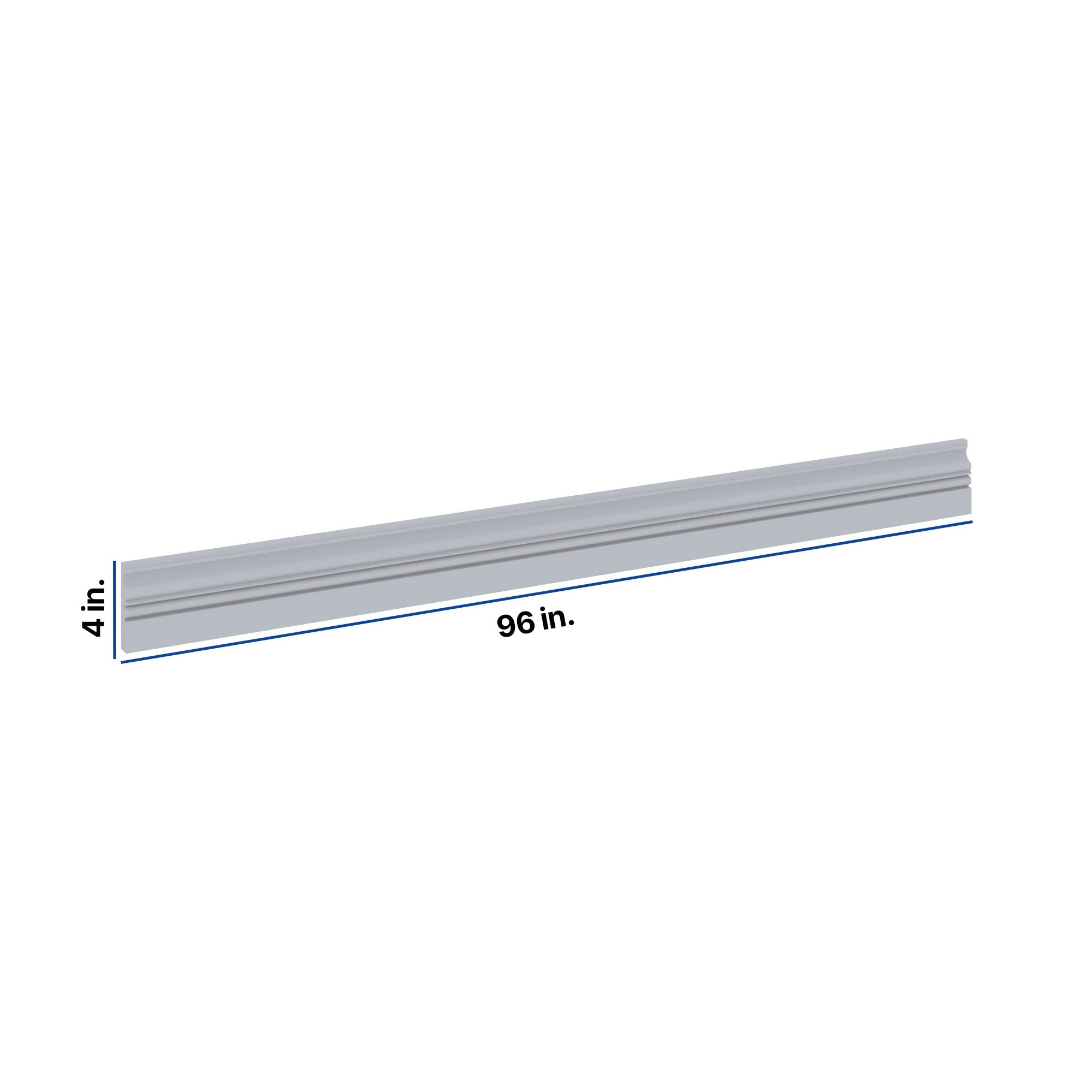 Modernform Cabinet Grey Shaker 96" W X 4" H X 3/4" D Base Molding