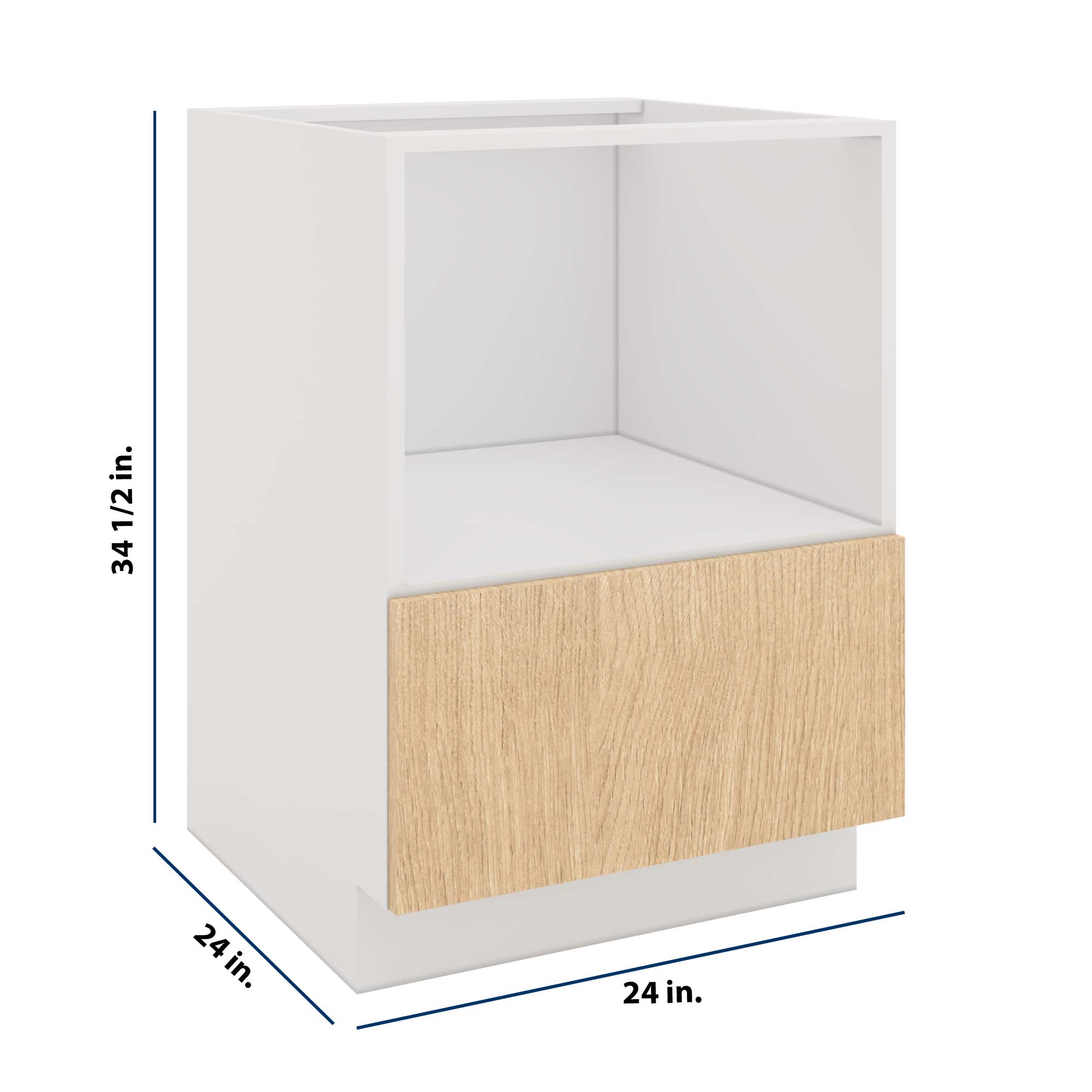 Modernform Cabinet Natural Oak 24" W X 34 1/2" H X 24" D Base Microwave Cabinet
