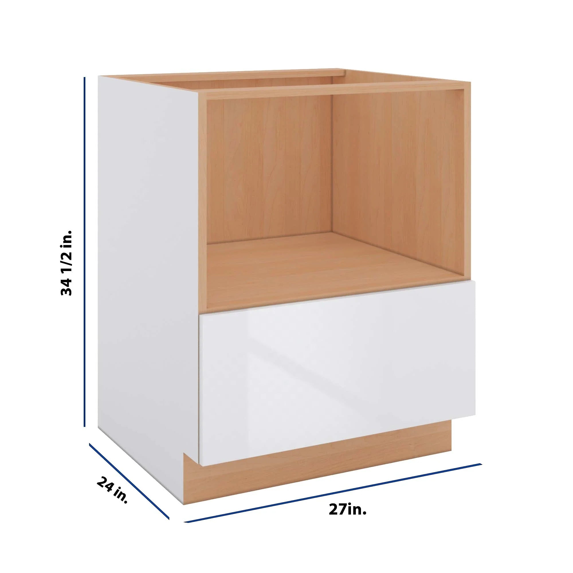 Modernform Cabinet Gloss White 27" W X 34 1/2" H X 24" D Base Microwave Cabinet