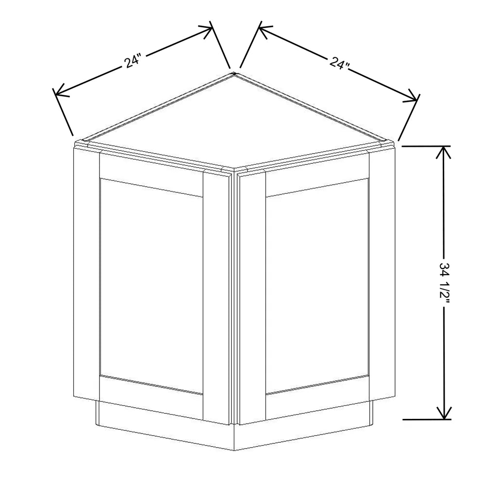 Fabuwood Allure Fusion Timber 24" W X 34 1/2" H X 24" D Base Return Angle Cabinet