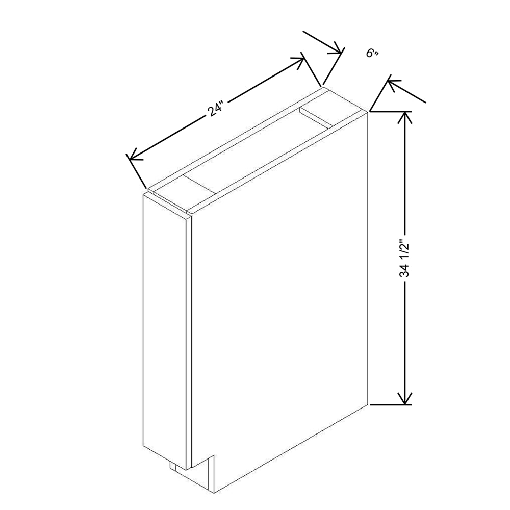 CNC Concord Richmond Stone 06" W X 34 1/2" H Base Spice Cabinet