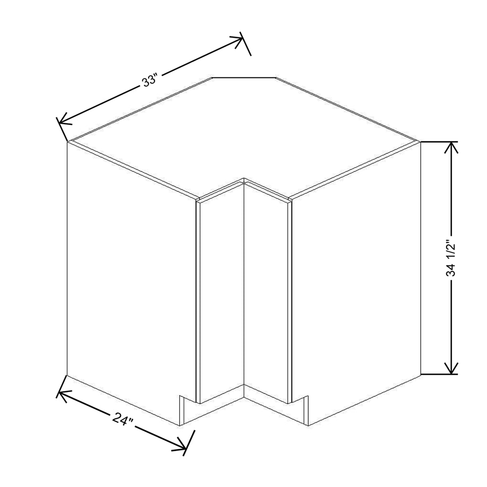 CNC Classic Broadway Driftwood 33" W Easy Reach Corner Base Cabinet with 4" Space