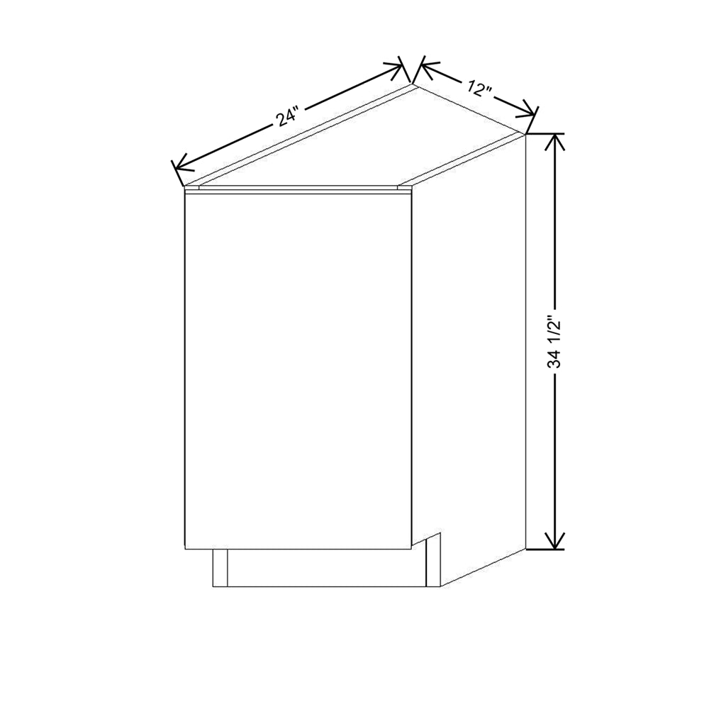CNC Concord Elegant Stone 24" W X 12" H Angle Base End Cabinet