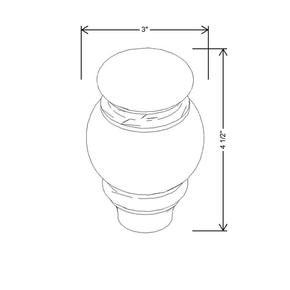CNC Concord Richmond White 3" W X 4 1/2" H Fluted Feet