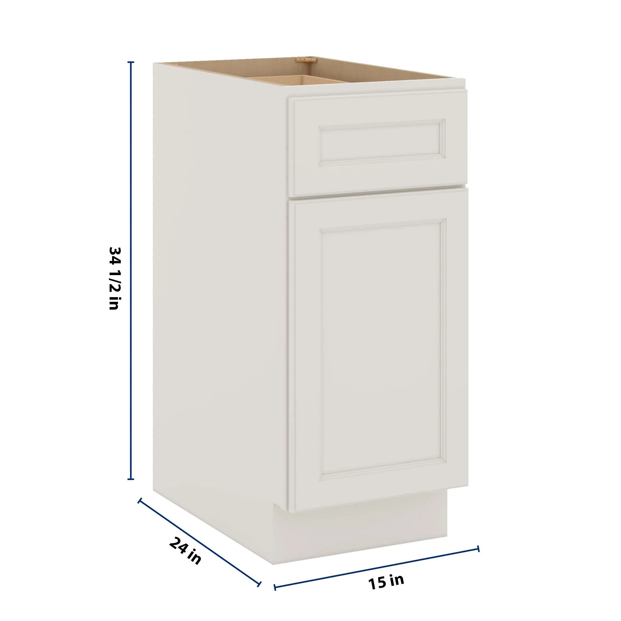 J&K Dove E1 Base Waste Bin Pull-Out w/One (1) Bin Cut-out - 15" W