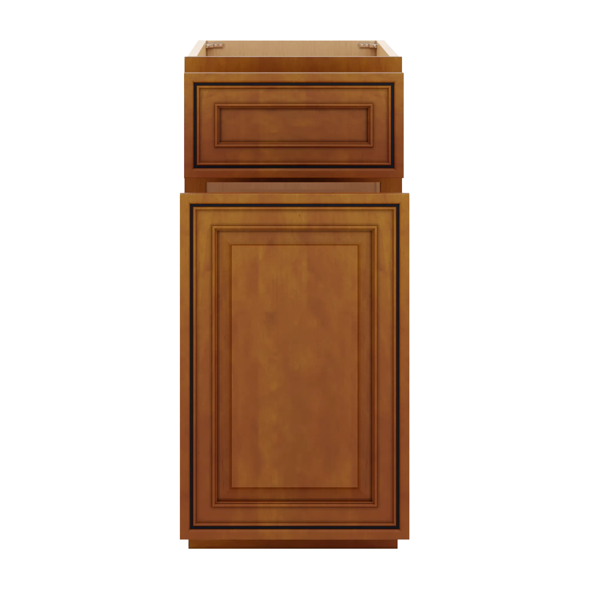 j k mocha glazed k10 base waste bin pull out w one 1 bin cut out 15 w