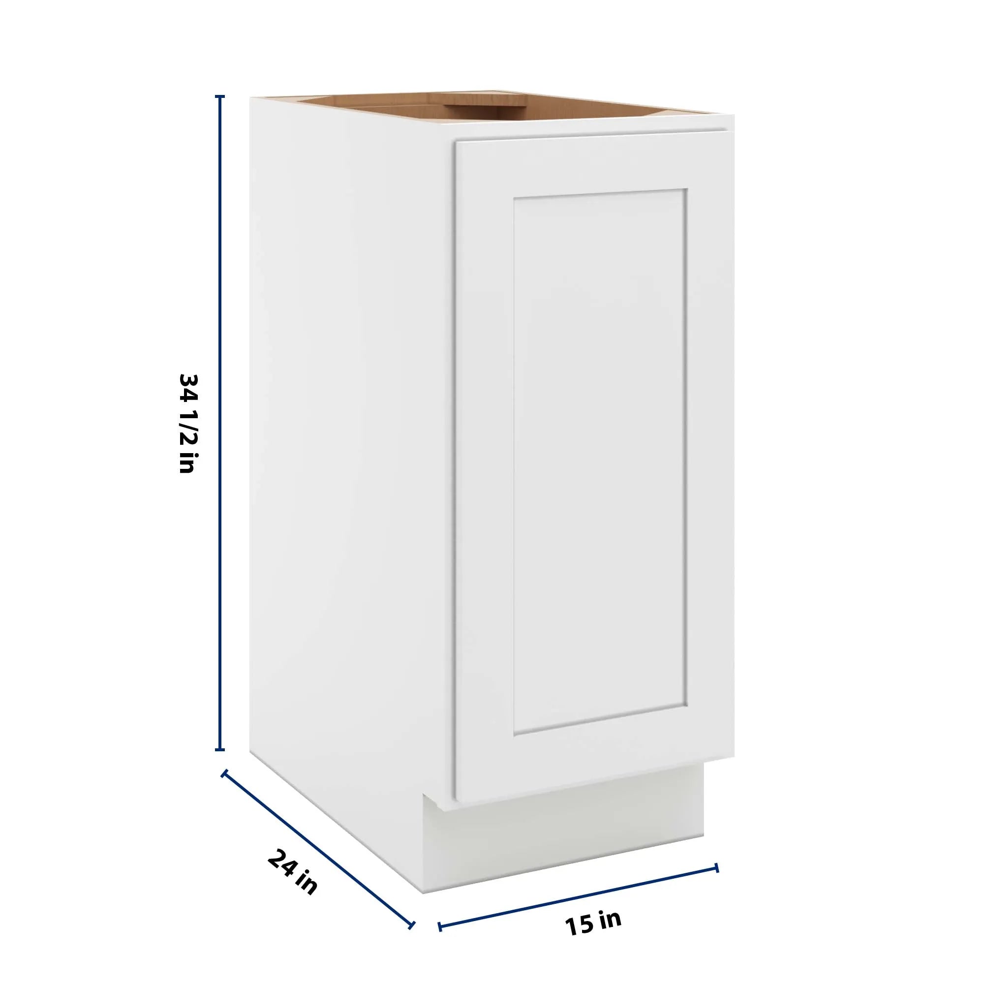 cnc luxor 5 piece white 15 w full height waste basket cabinet