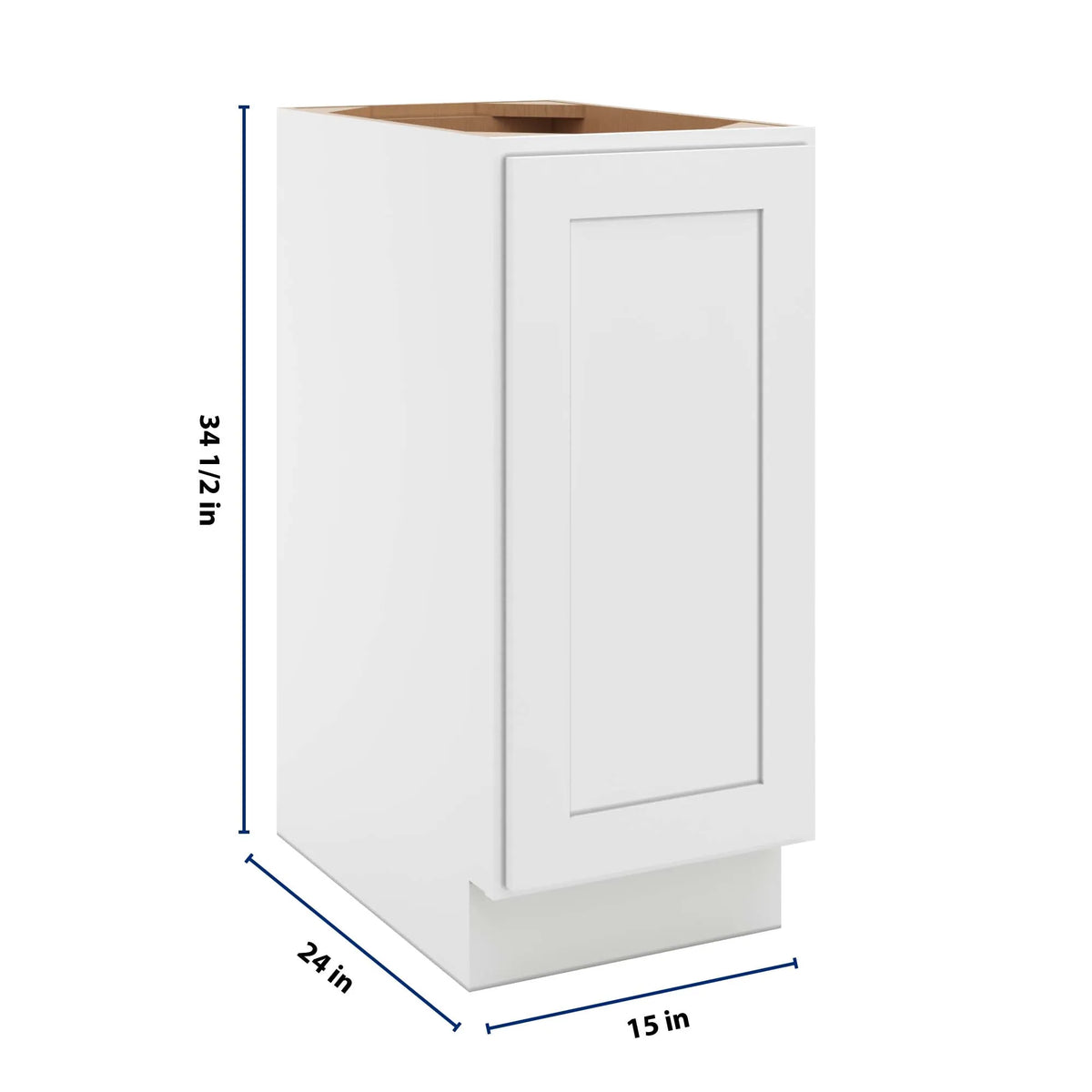 cnc luxor white 15 w full height waste basket cabinet