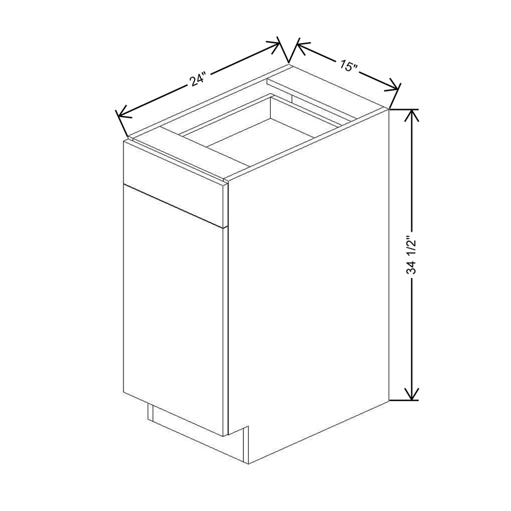 CNC Concord Elegant Stone 15" W Single Waste Basket Cabinet