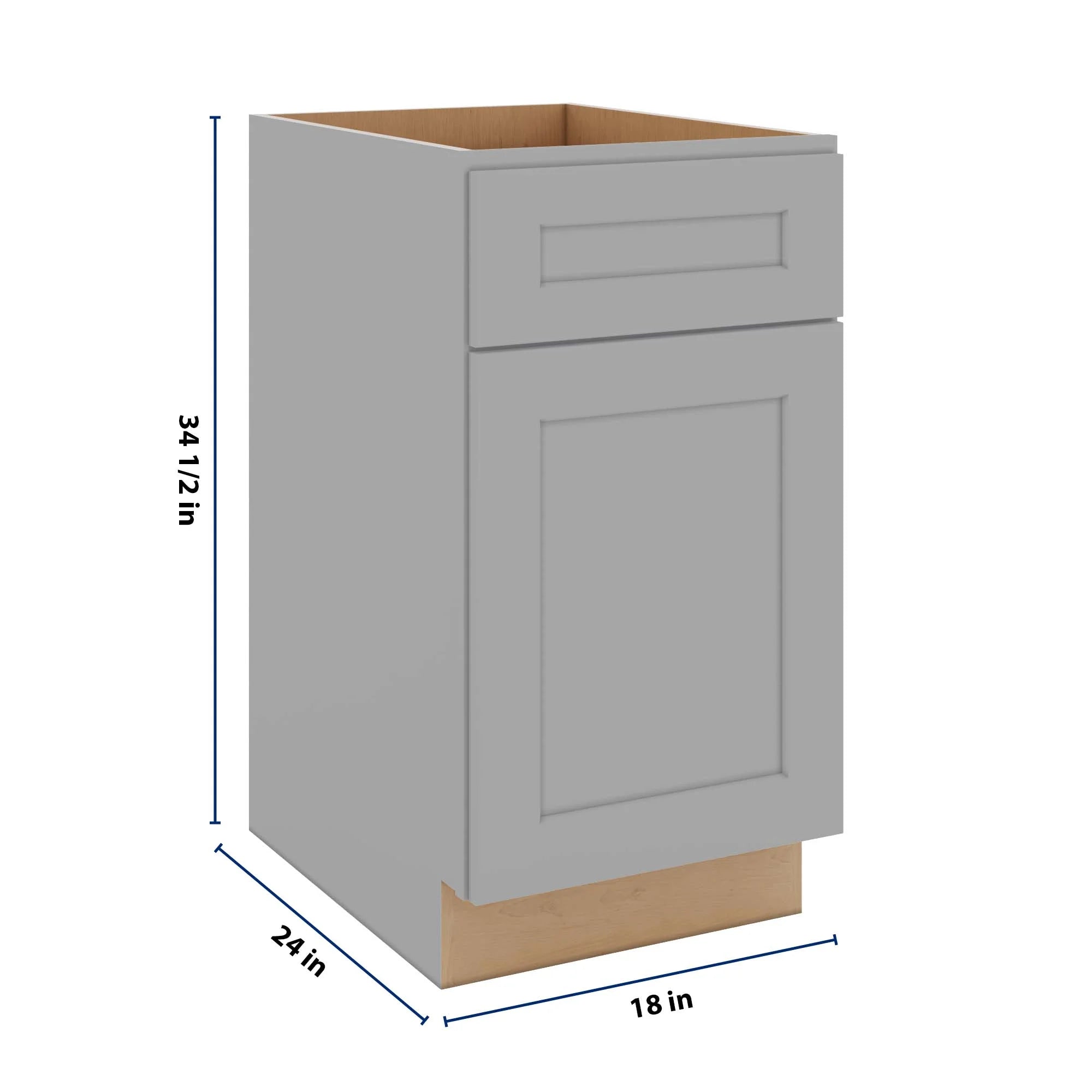 J&K Castle Grey S5 Base Waste Bin Pull-Out w/Two (2) Bin Cut-outs - 18" W