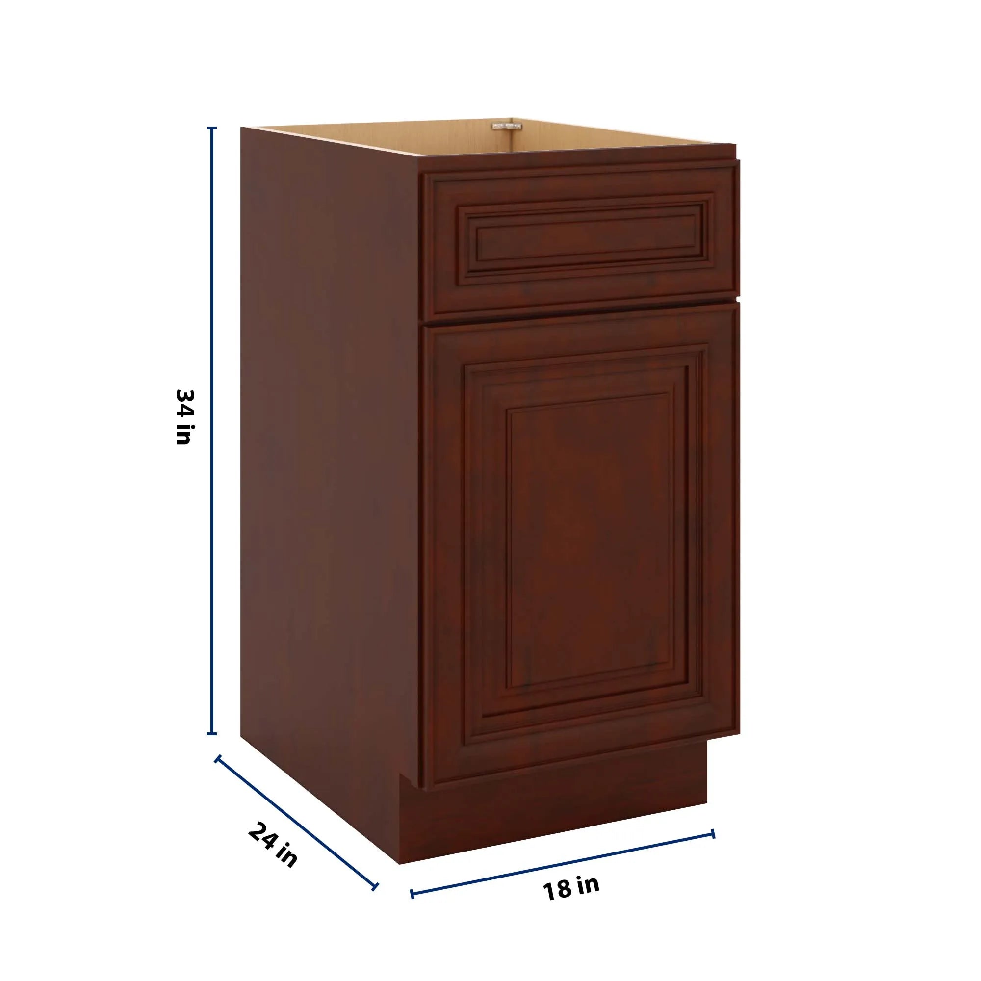 J&K Mahogany J5 Base Waste Bin Pull-Out w/Two (2) Bin Cut-outs - 18" W