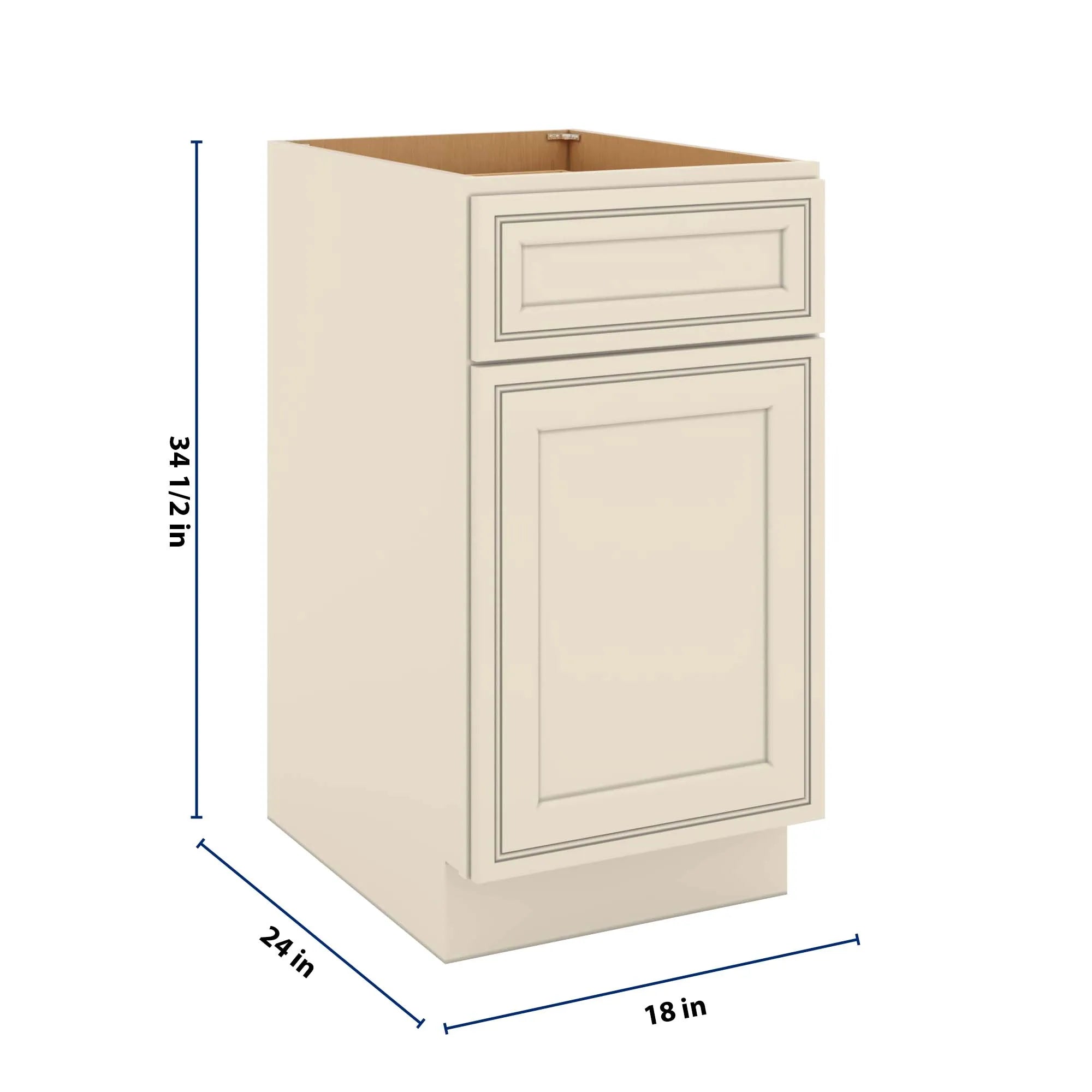 J&K Pearl Glazed H9 Base Waste Bin Pull-Out w/Two (2) Bin Cut-outs - 18" W