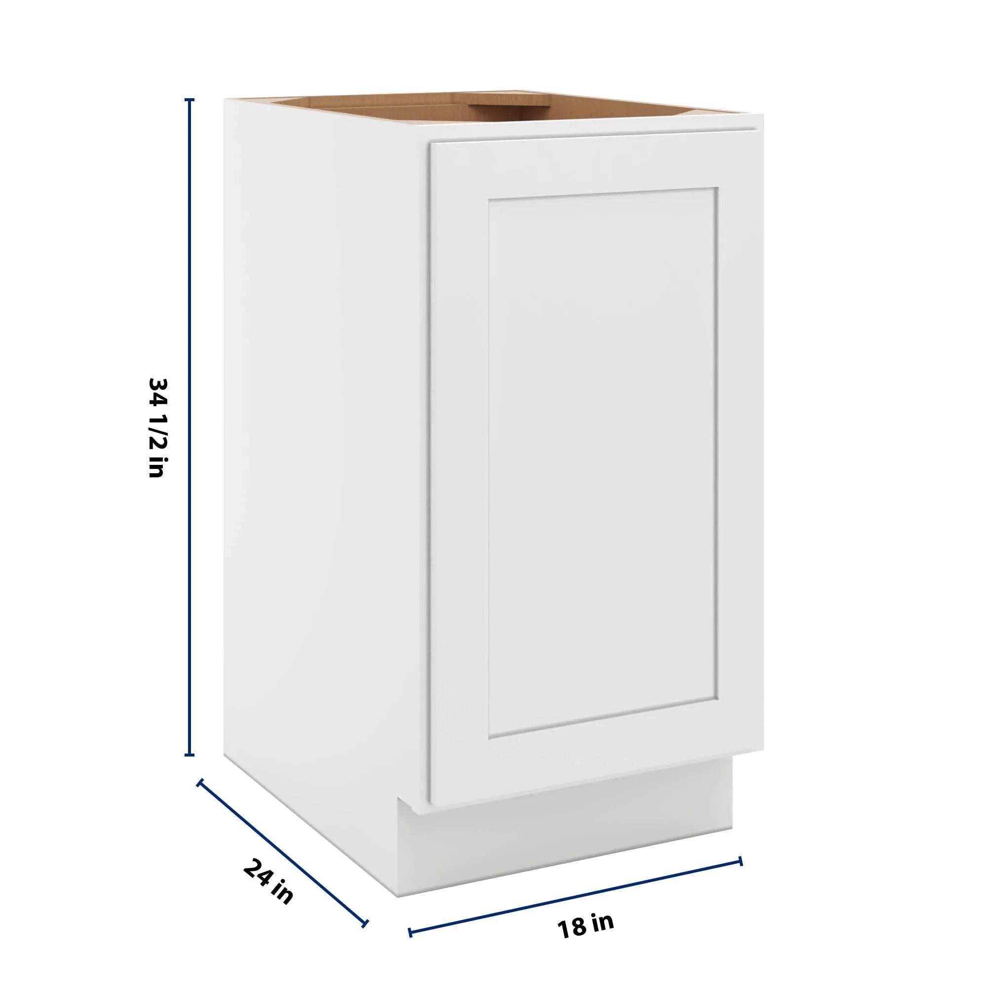 cnc luxor 5 piece white 18 w full height waste basket cabinet