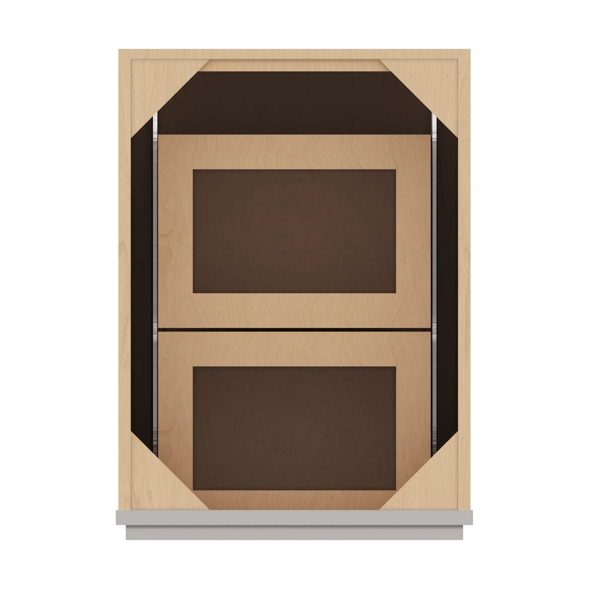 cnc luxor misty grey 18 w full height waste basket cabinet