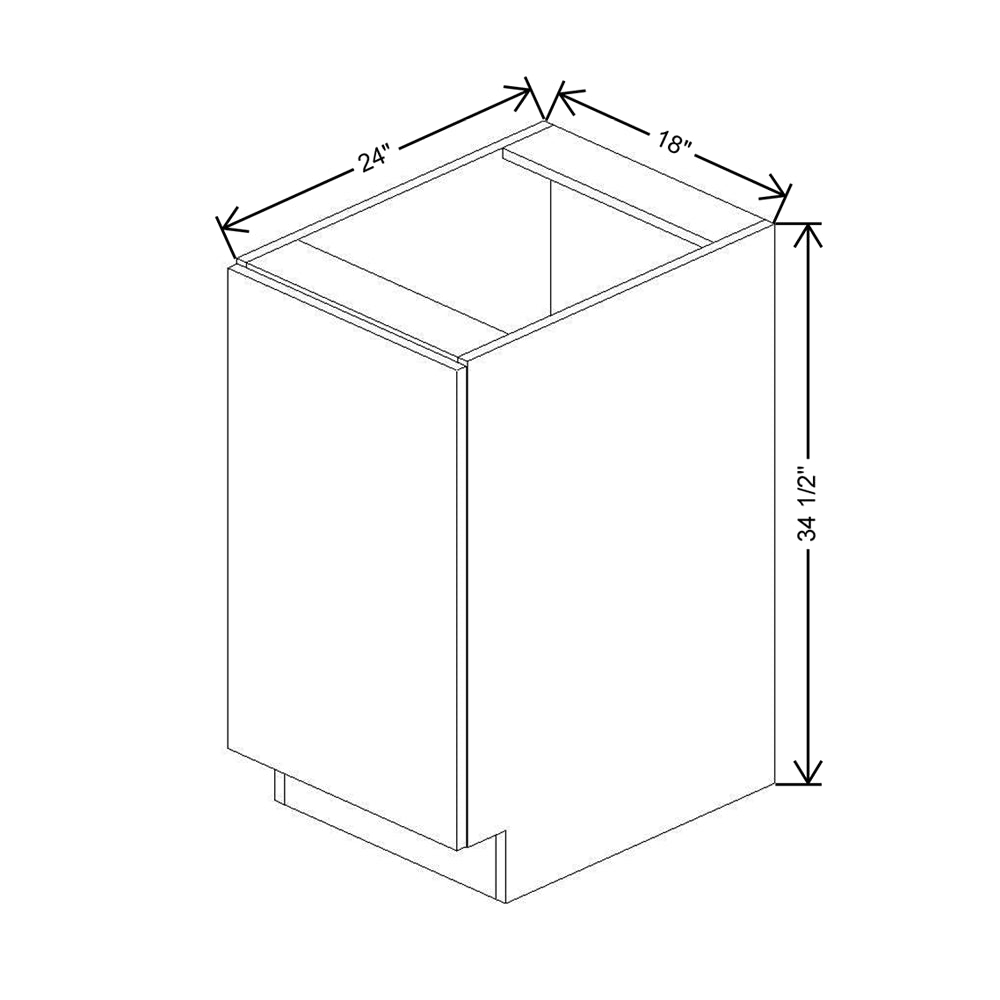 CNC Luxor Harvest 18" W Full Height Waste Basket Cabinet