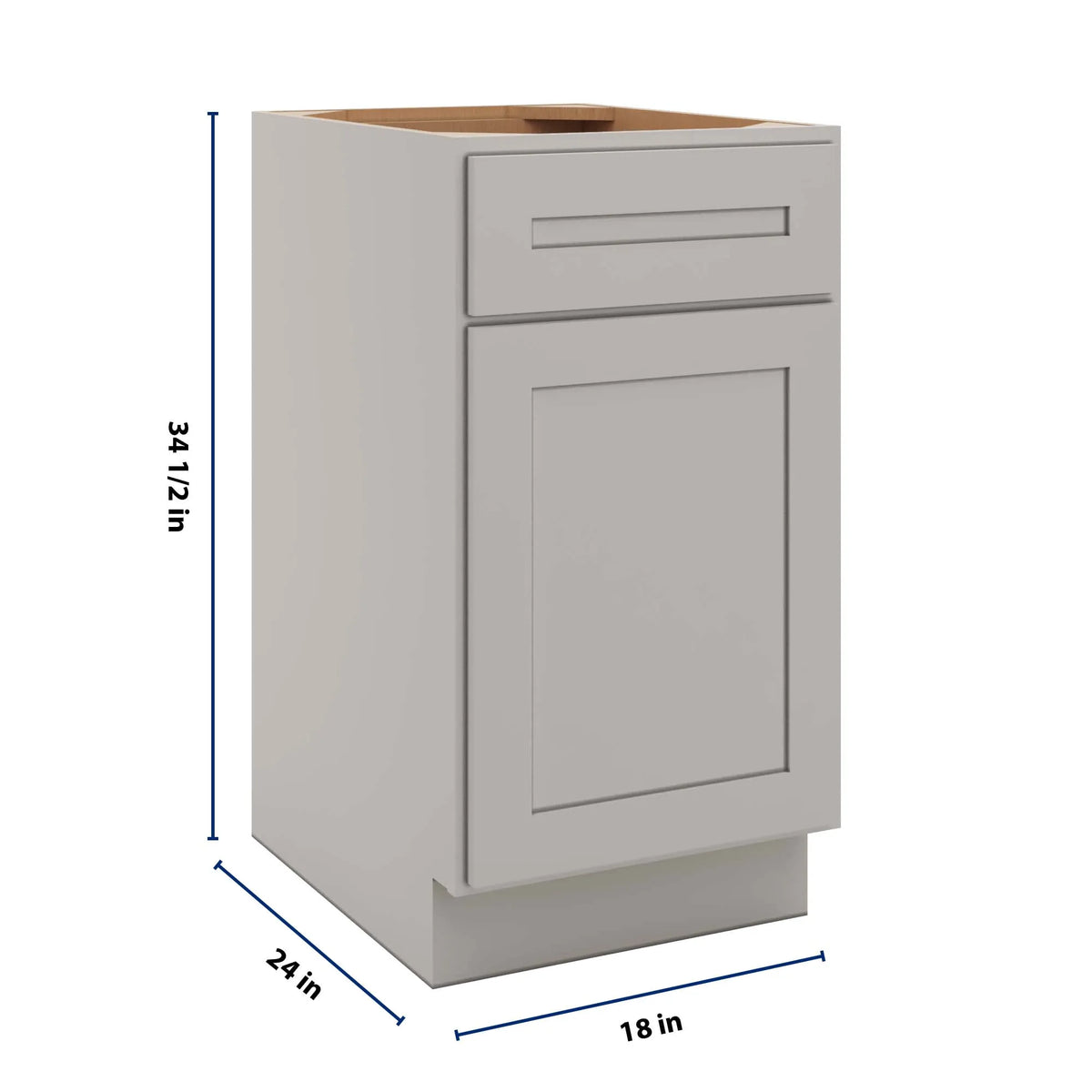 CNC Luxor 5-Piece Misty Grey 18" W Waste Basket Cabinet