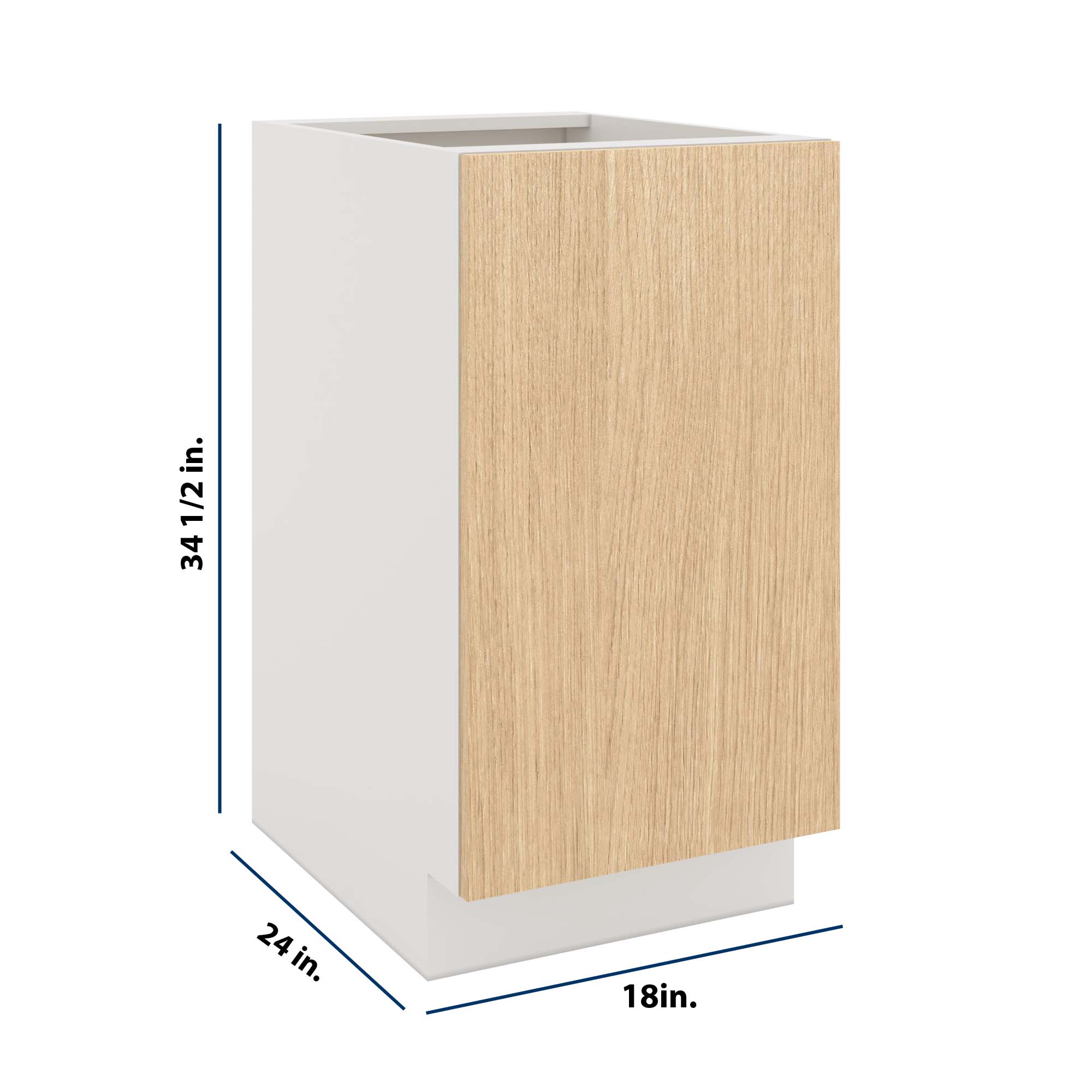 Modernform Cabinet Natural Oak 18" W X 34 1/2" H X 24" D Base Cabinet Waste Bin