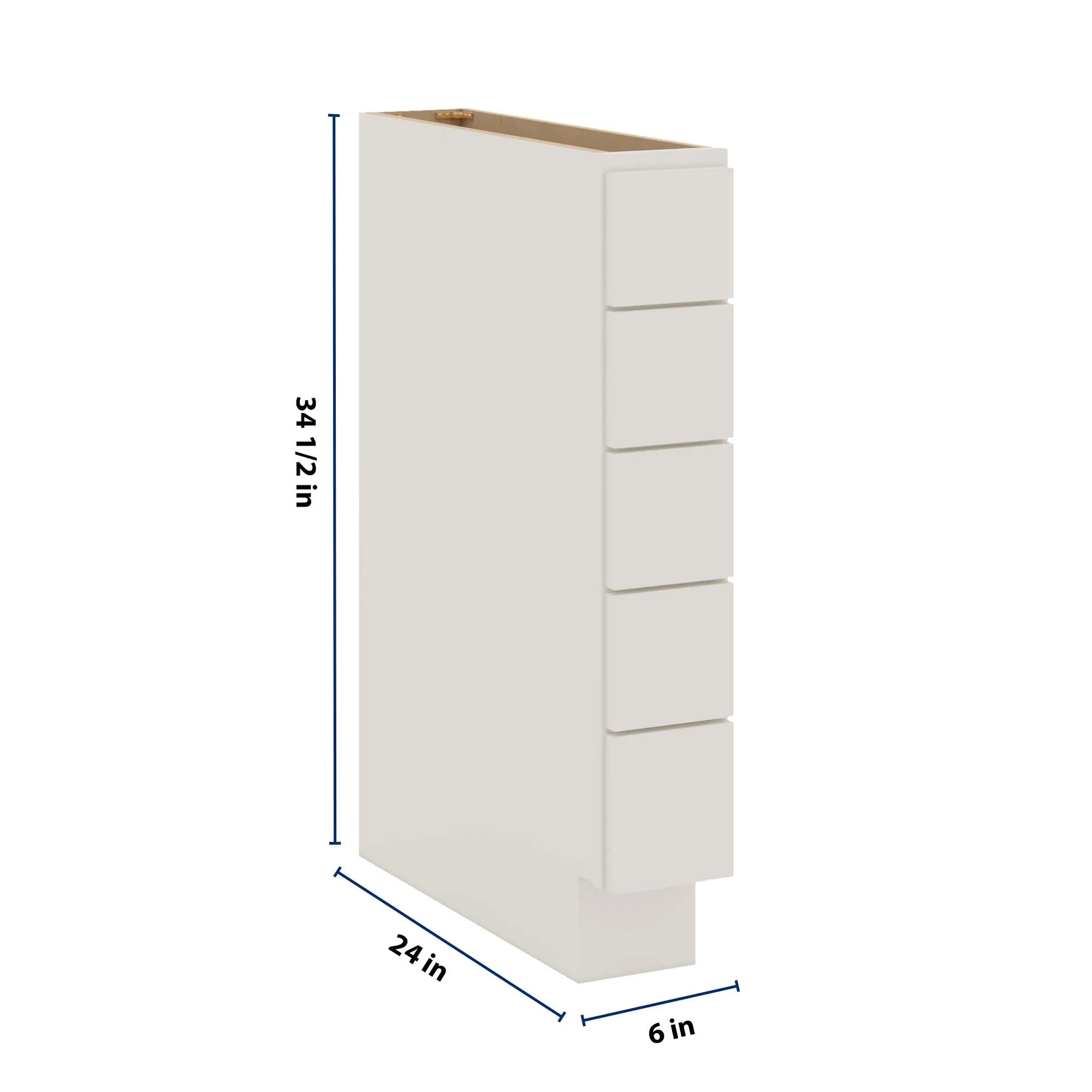 J&K Dove E1 Spice Drawer Base - 6" W