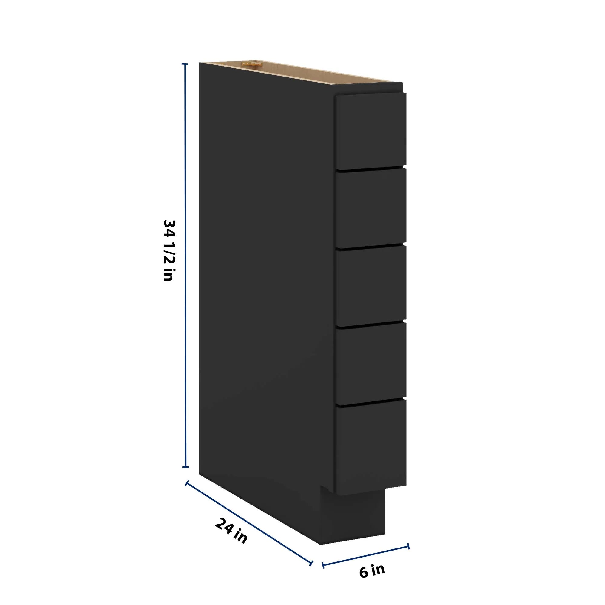 J&K Charcoal E2 Spice Drawer Base - 6" W