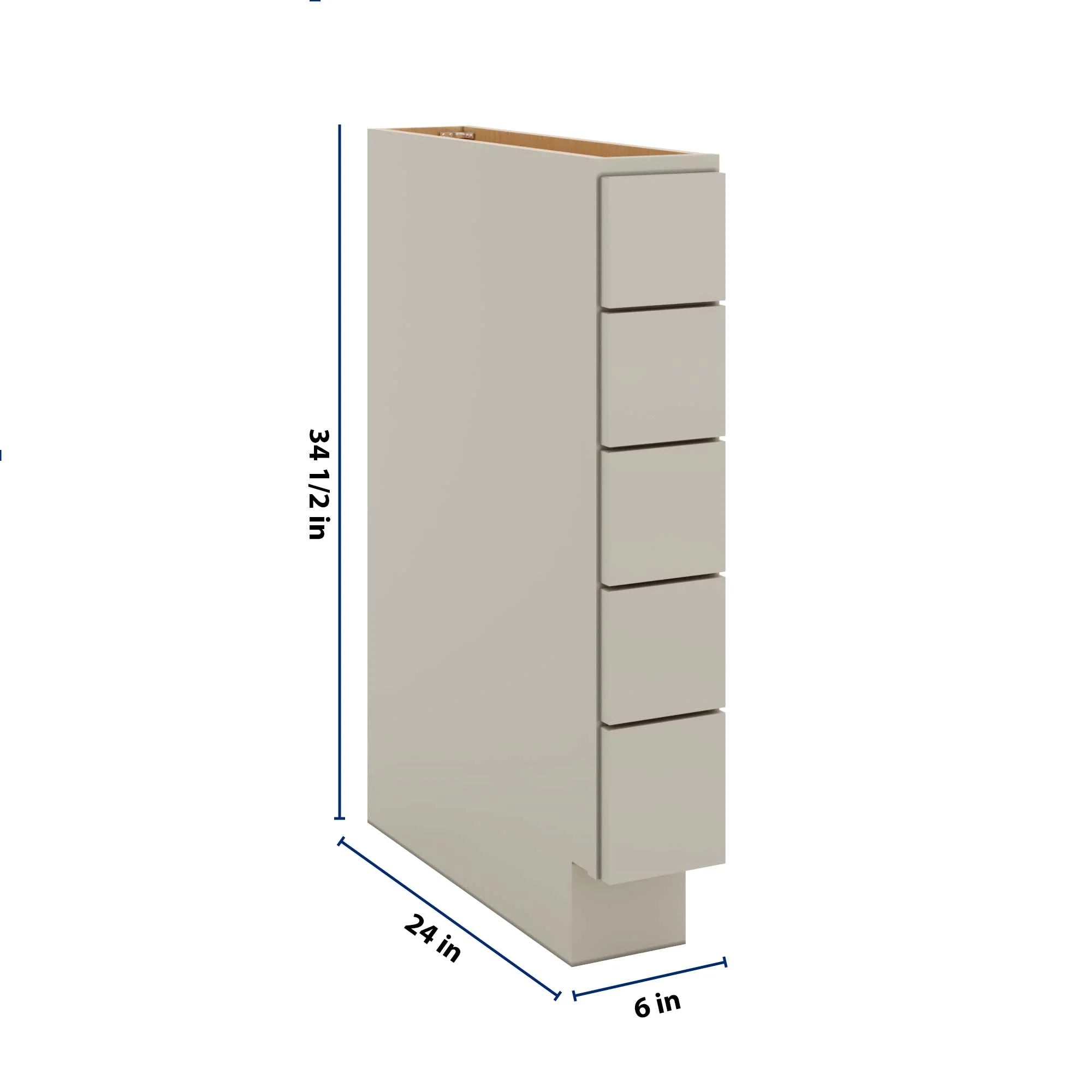J&K Pebble B6 Spice Drawer Base - 6" W