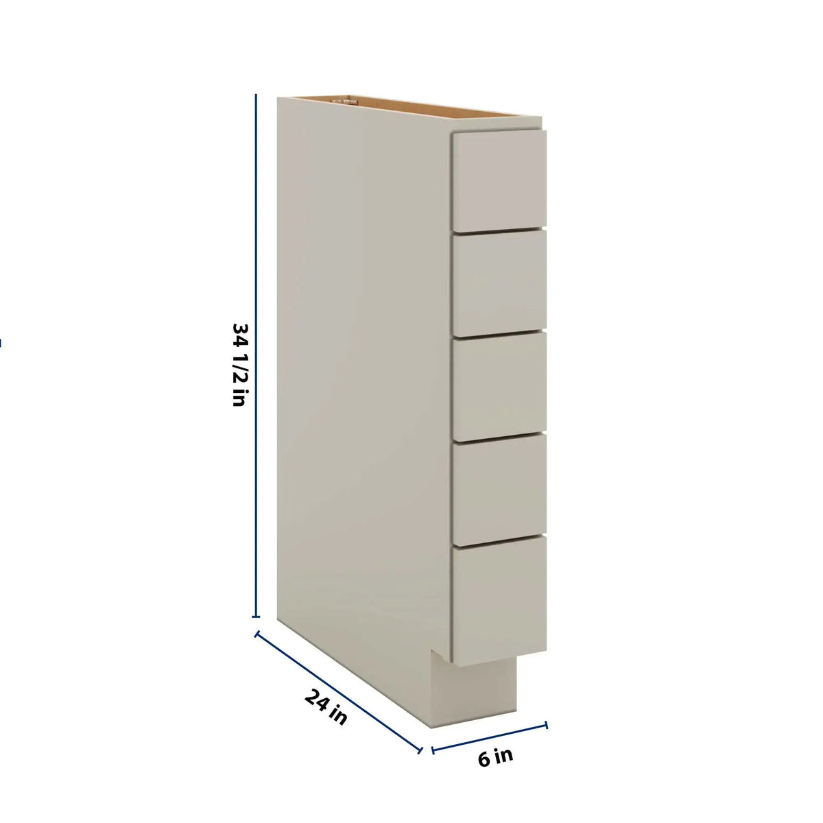 J&K Pebble B6 Spice Drawer Base - 6" W