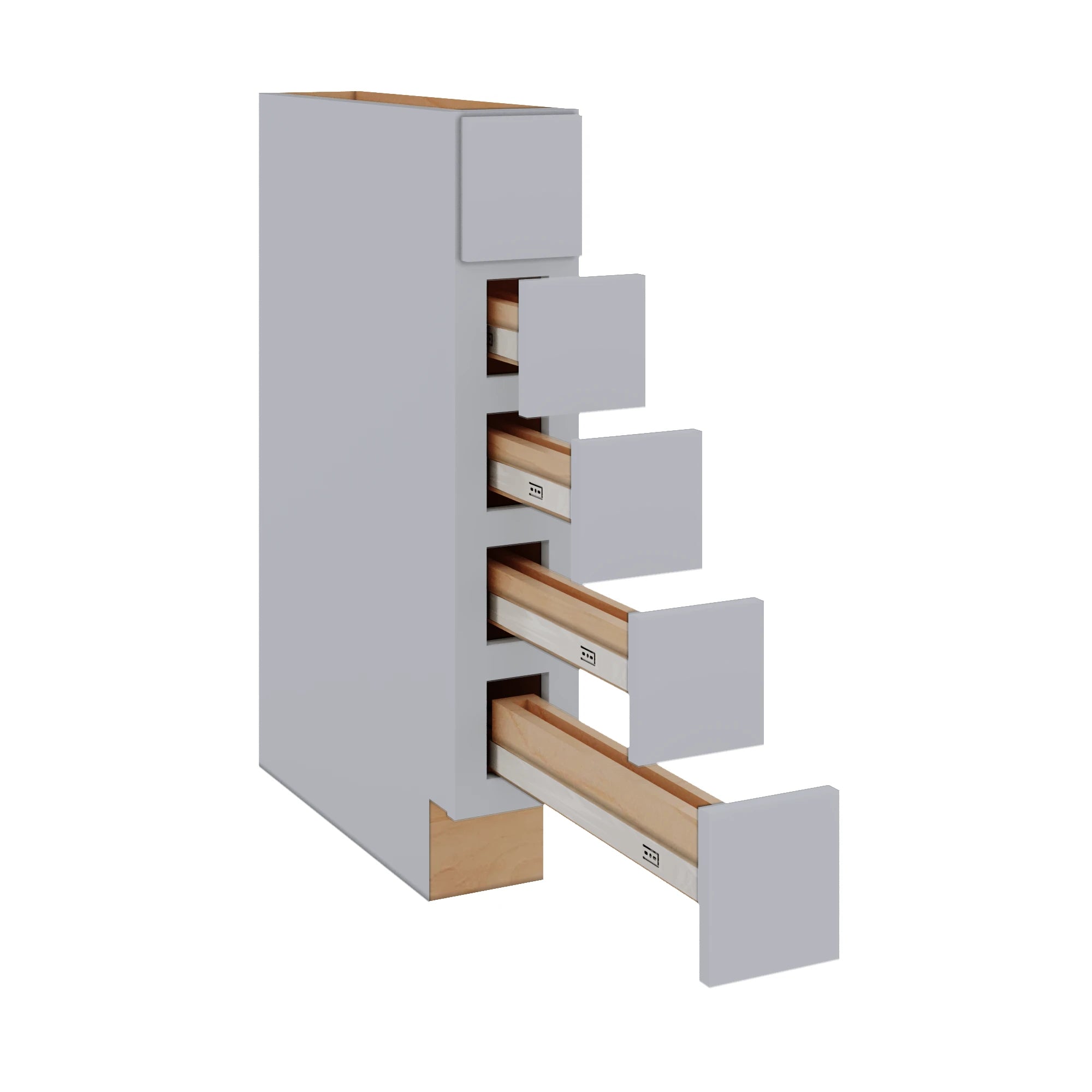 Modernform Cabinet Grey Shaker 06" W X 34 1/2" H X 24" D Base Drawer w/Spice Rack