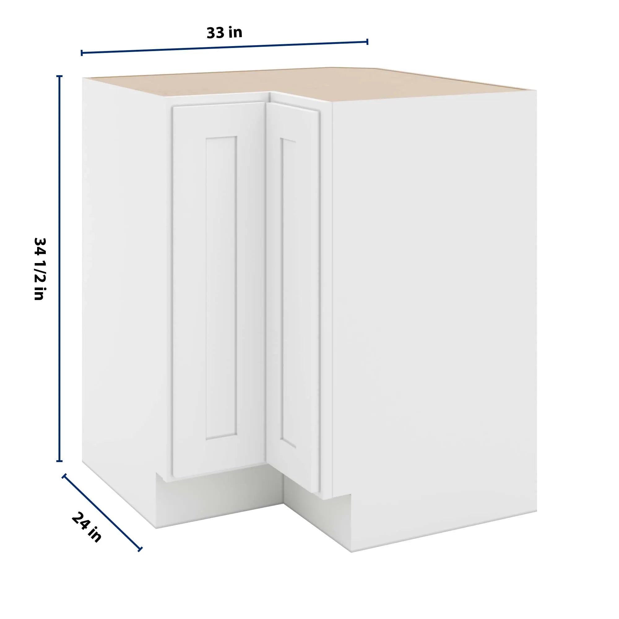 cnc luxor 5 piece white 33 w carousel corner base cabinet
