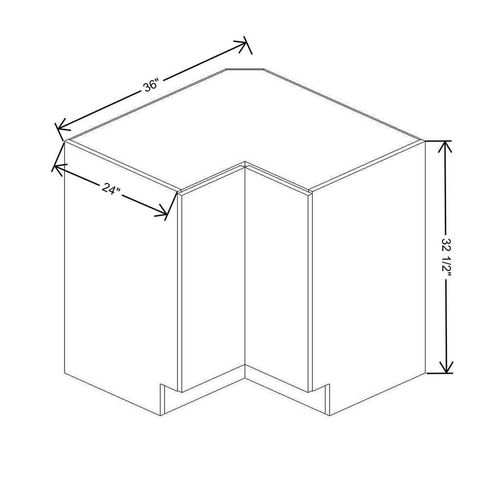 CNC Classic Broadway Walnut 36" W Lazy Susan Corner Base Cabinet
