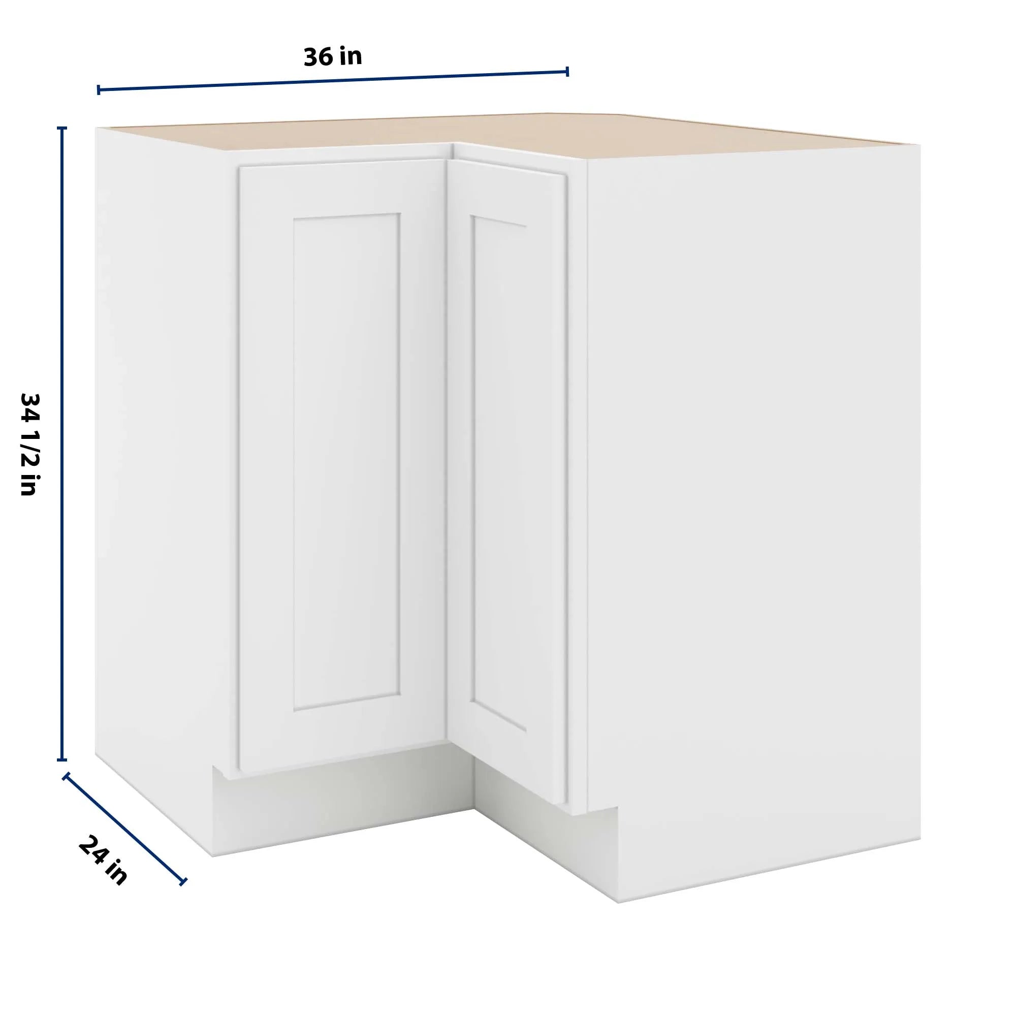 cnc luxor 5 piece white 36 w carousel corner base cabinet