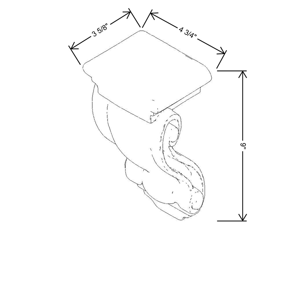 CNC Concord Elegant Ocean 4 3/4" W X 9" H X 3 5/8" D Corbel