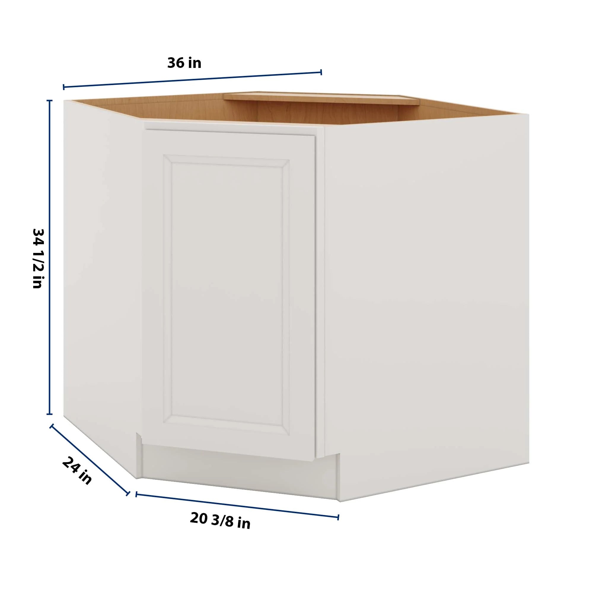J&K Pure B5 Base Corner Diagonal w/With Round Lazy-Susan Tray - 36"W