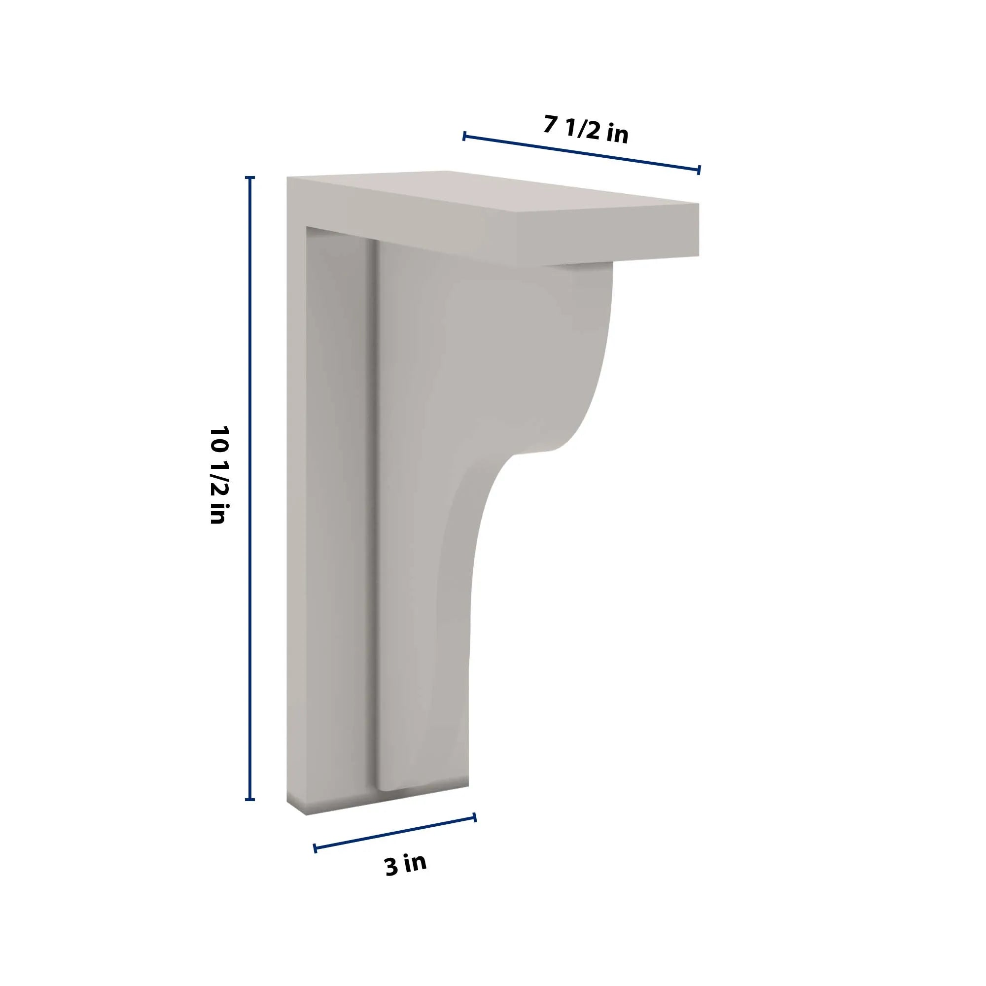 cnc luxor 5 piece misty grey 3 w x 7 1 2 h x 10 1 2 d corbel