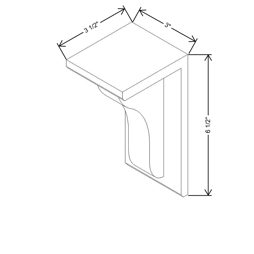 CNC Concord Elegant Smoky Grey 3" W X 6 1/2" H X 3 1/2" D Corbel
