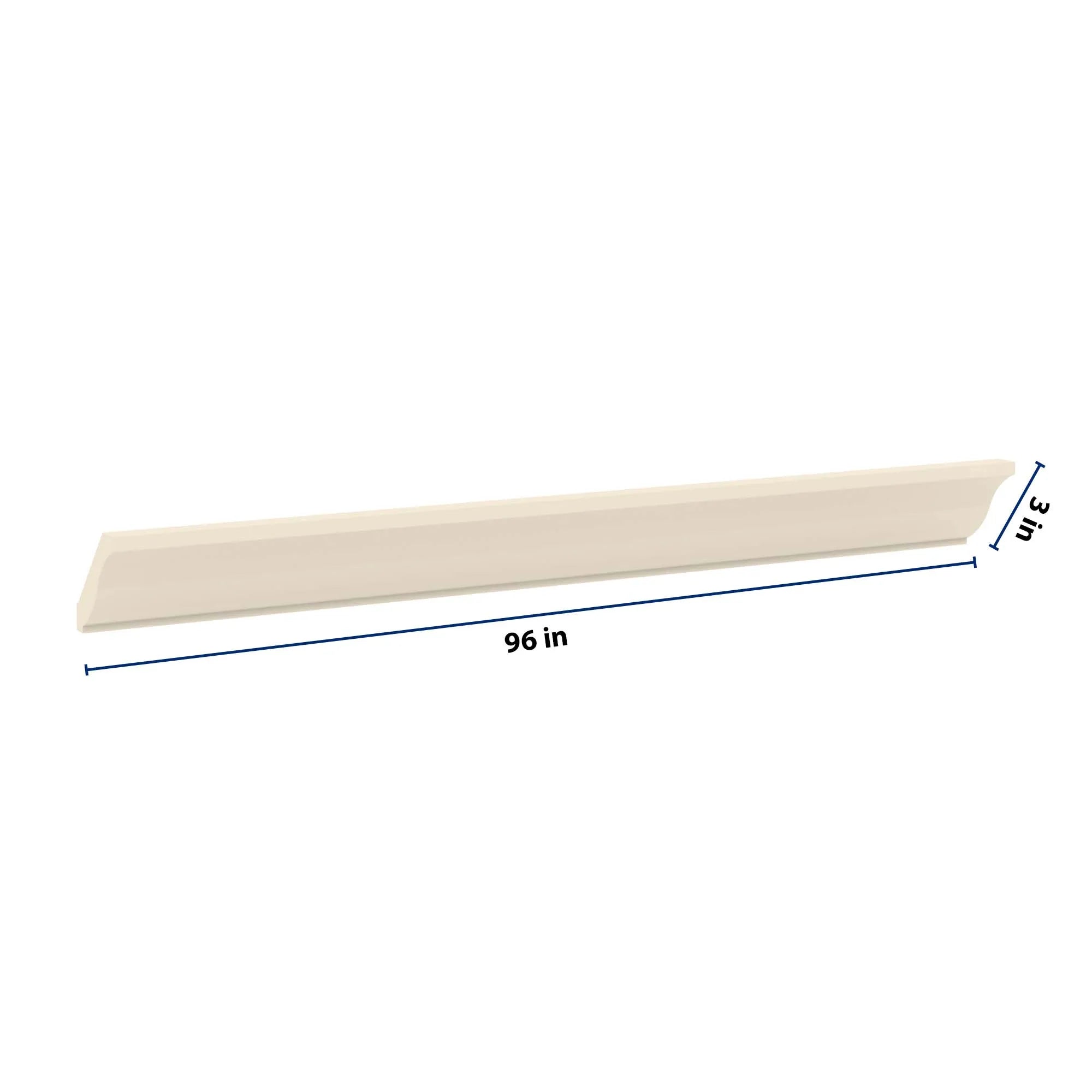 J&K Pearl Glazed H9 96" W 10-4 1/4 Crown Molding