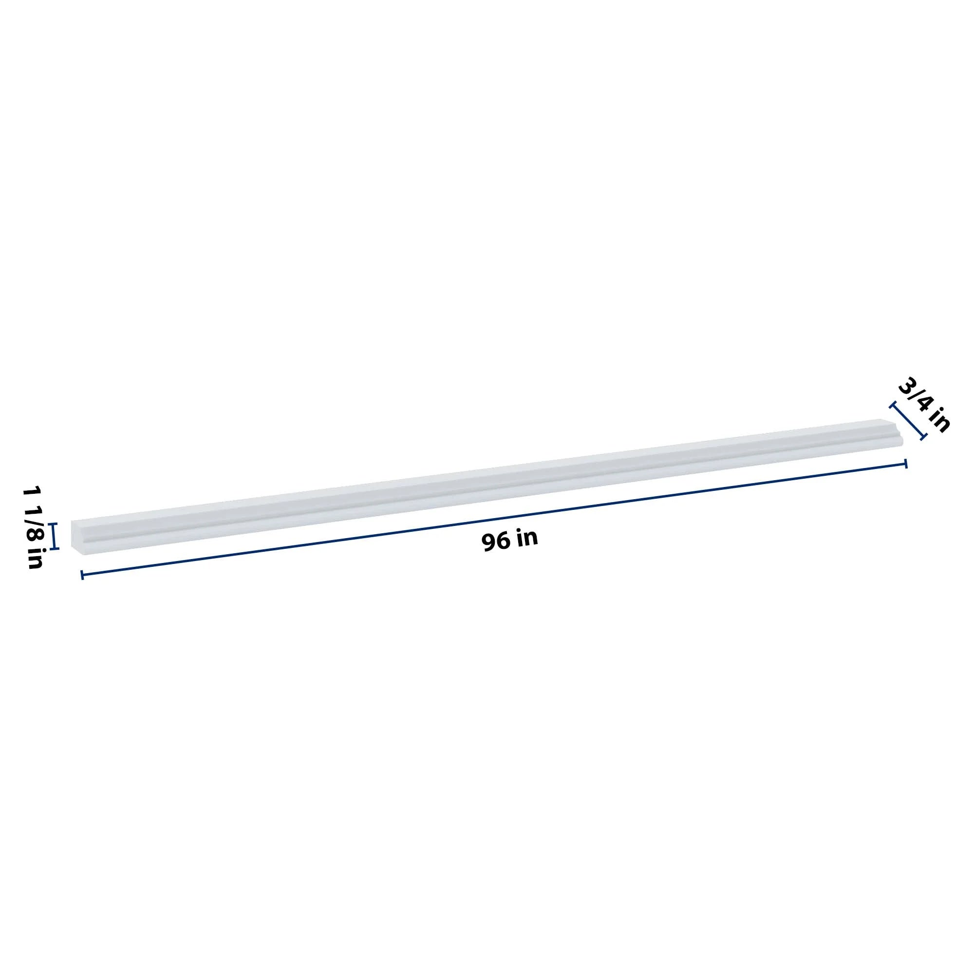 J&K White Shaker S8 96" W Chair Rail Molding